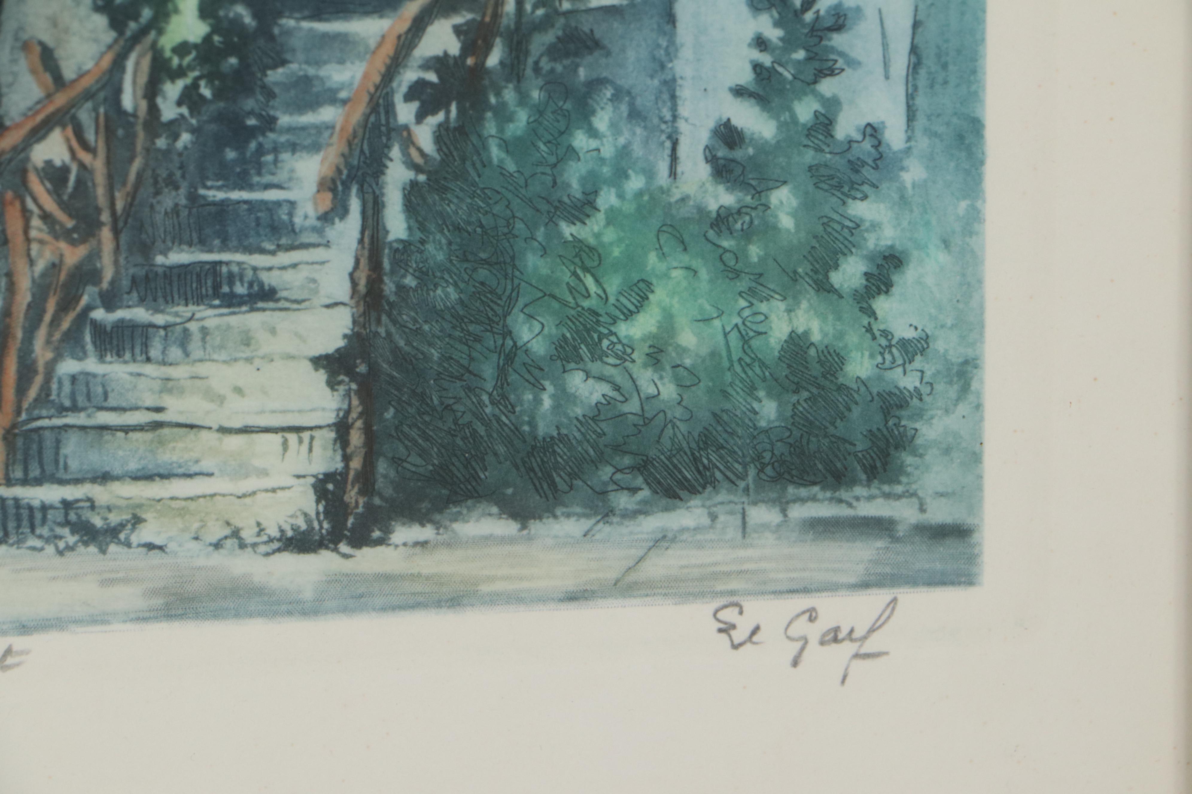 Le Garf Hand-Colored Etchings "Barbizon - Atelier J.F. Millet"