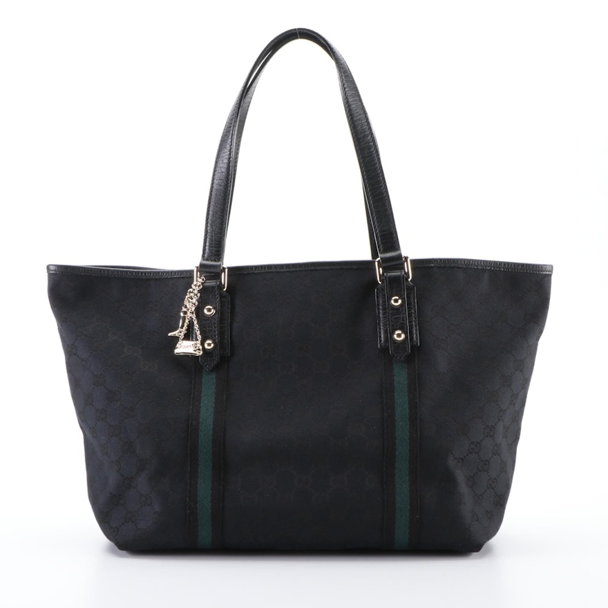 Gucci Jolicoeur GG Canvas Web Stripe Tote Bag