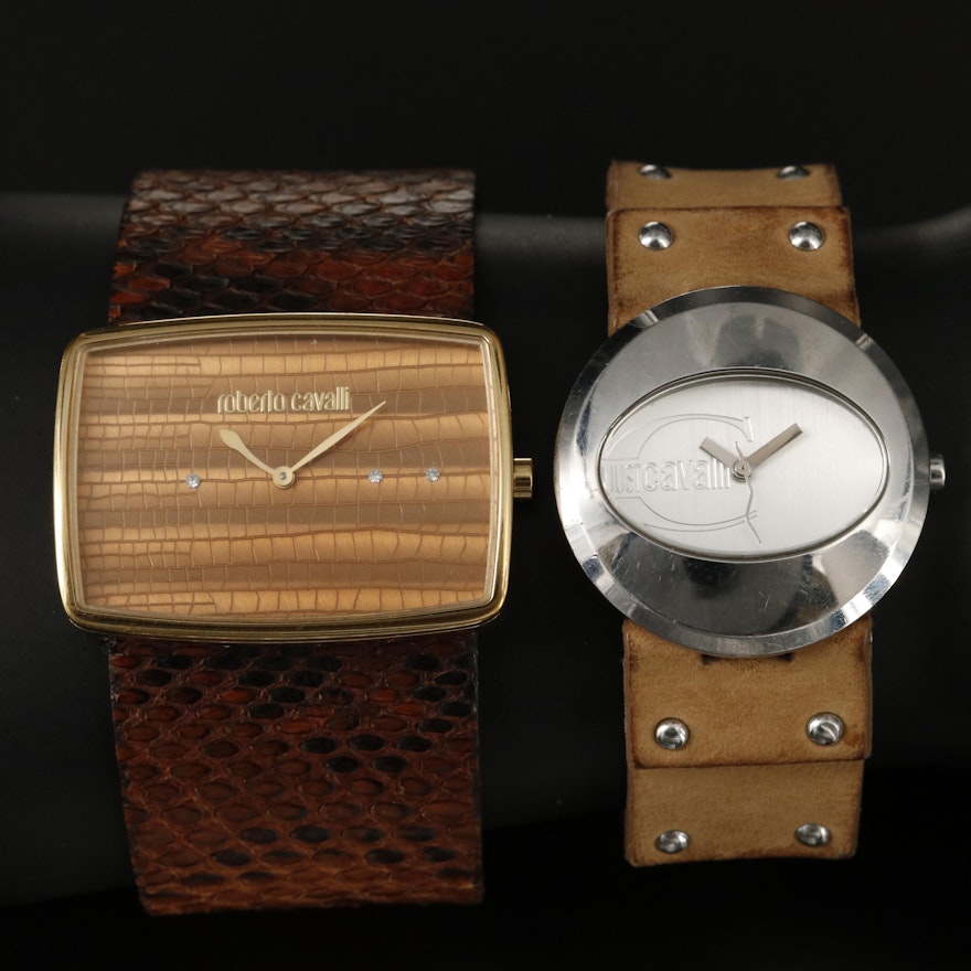 Pair of Roberto Cavalli Quartz Wristwatches