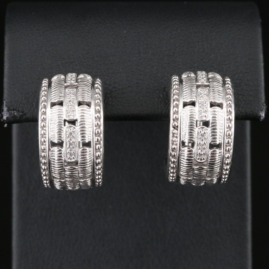 Judith Ripka Sterling Cubic Zirconia Hoop Earrings