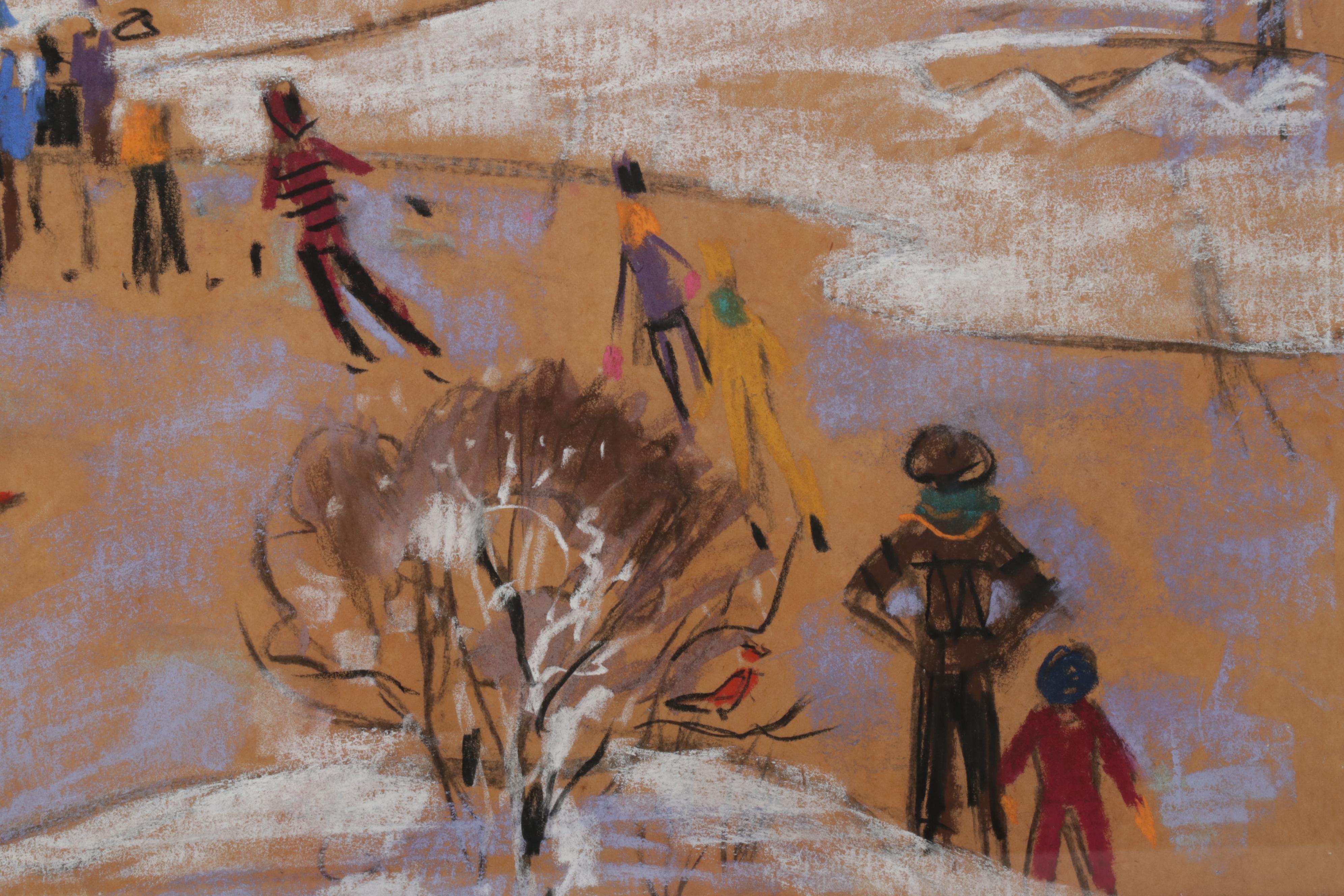 John Richardson Pastel Drawing "The Hanging of the Greens," 1977