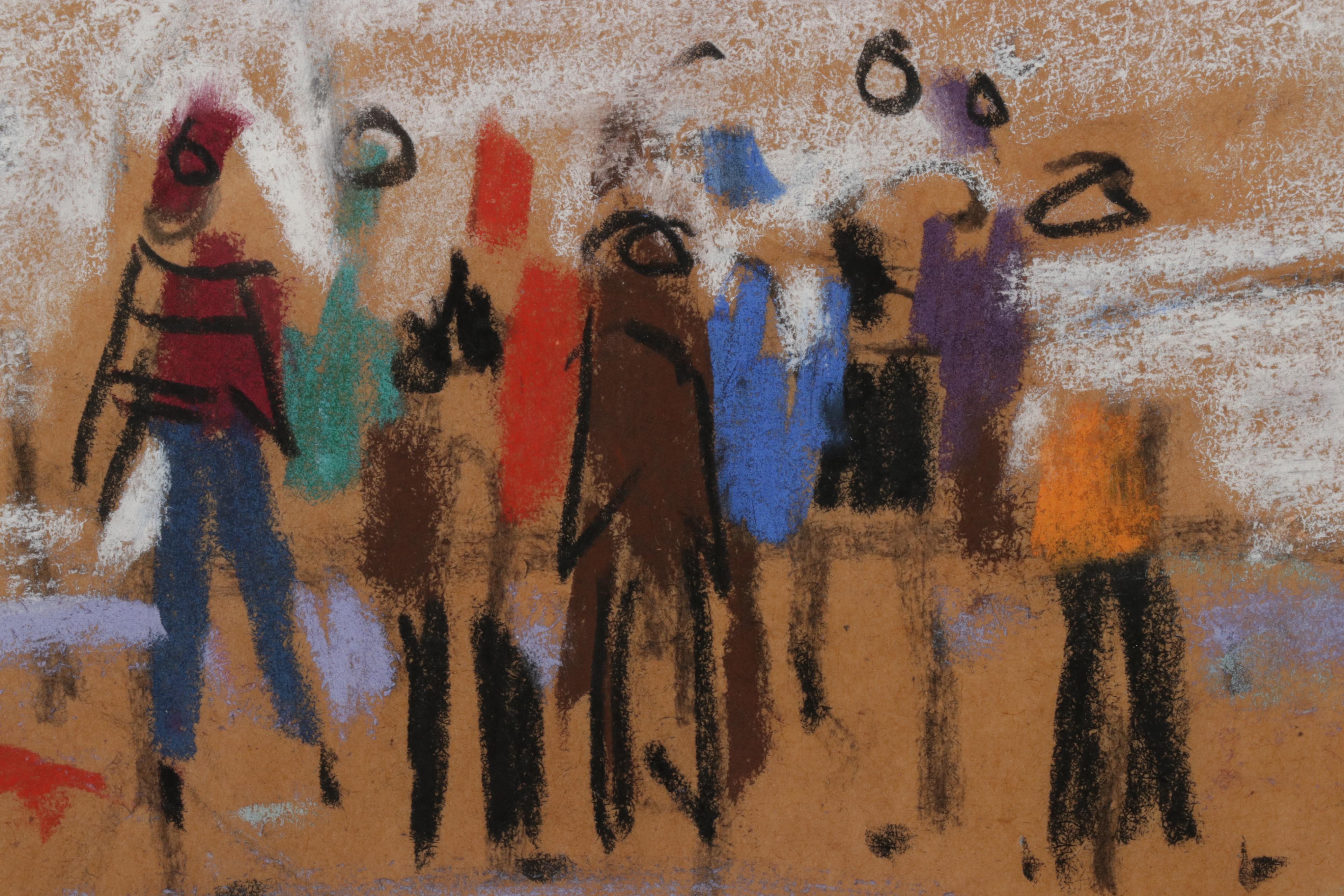 John Richardson Pastel Drawing "The Hanging of the Greens," 1977