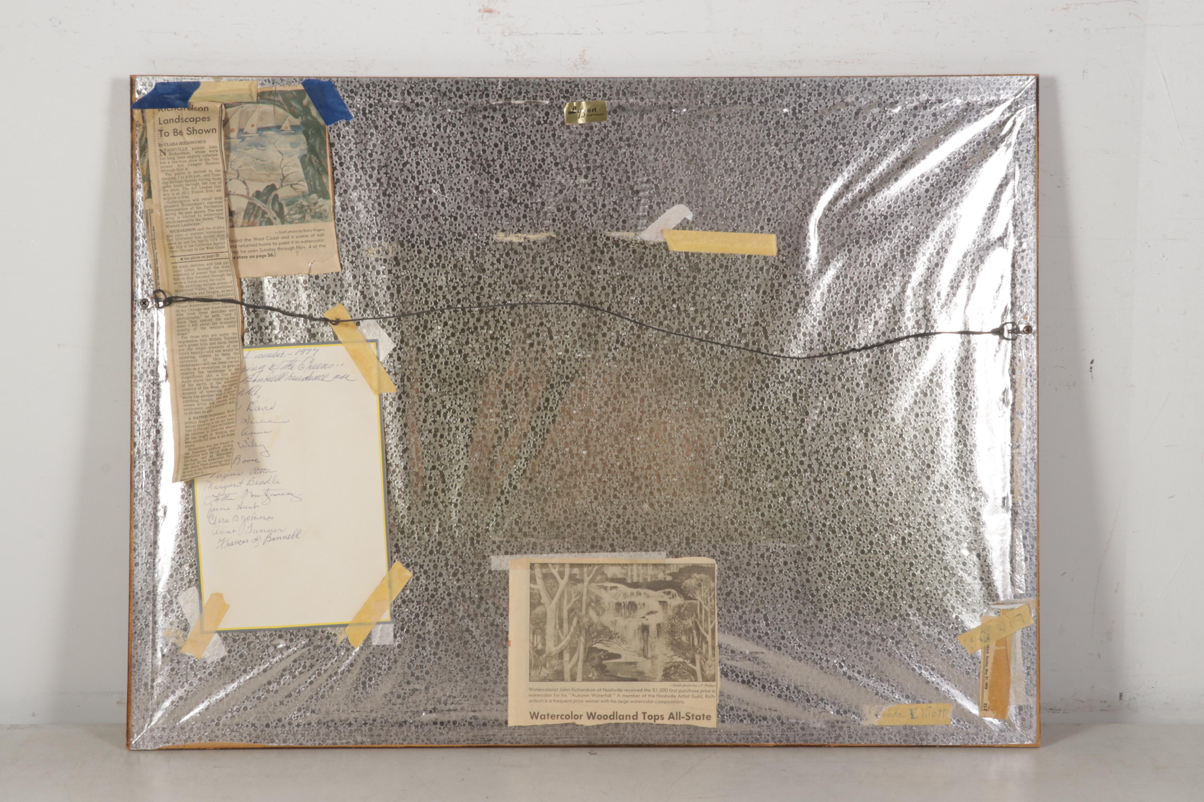 John Richardson Pastel Drawing "The Hanging of the Greens," 1977