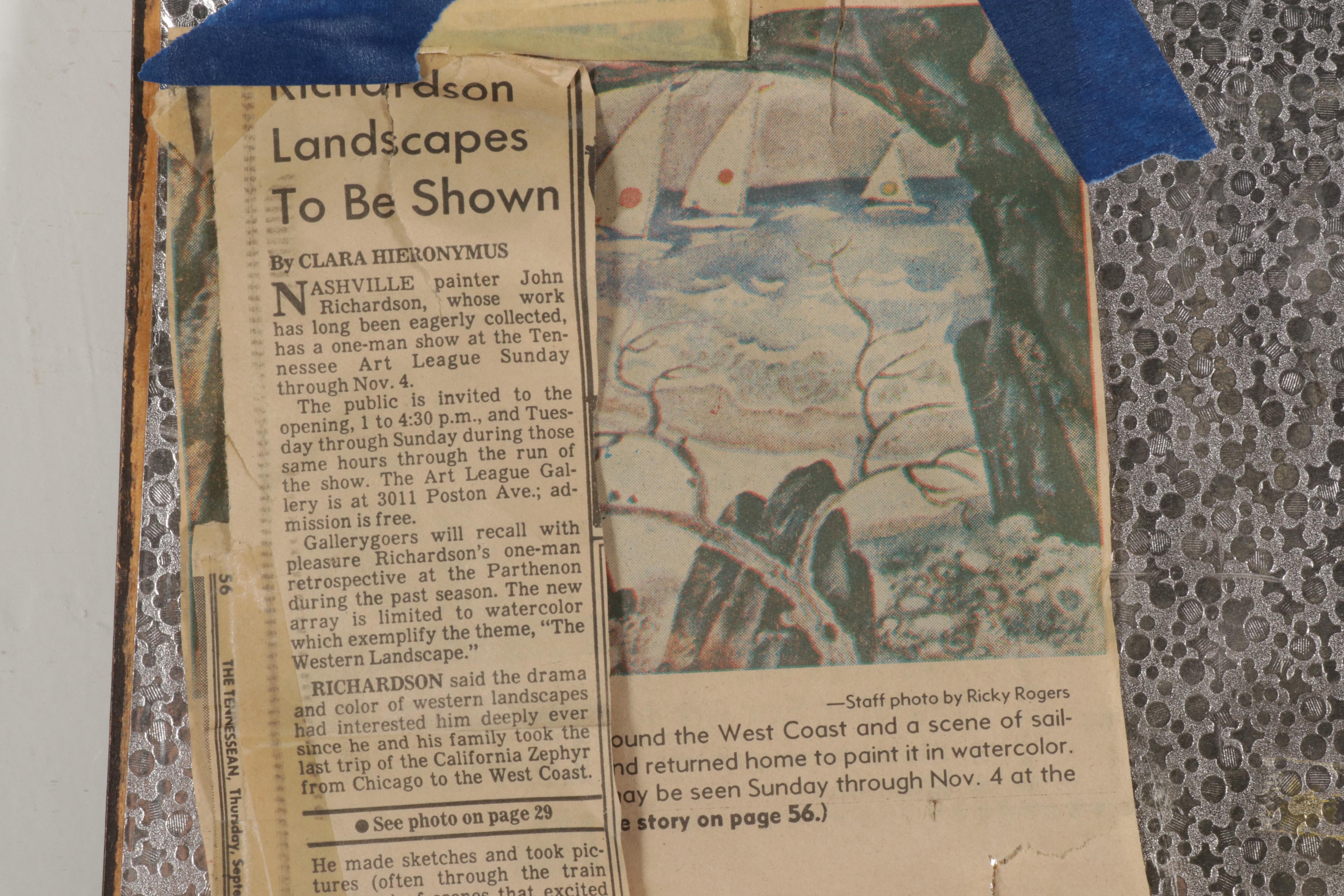 John Richardson Pastel Drawing "The Hanging of the Greens," 1977