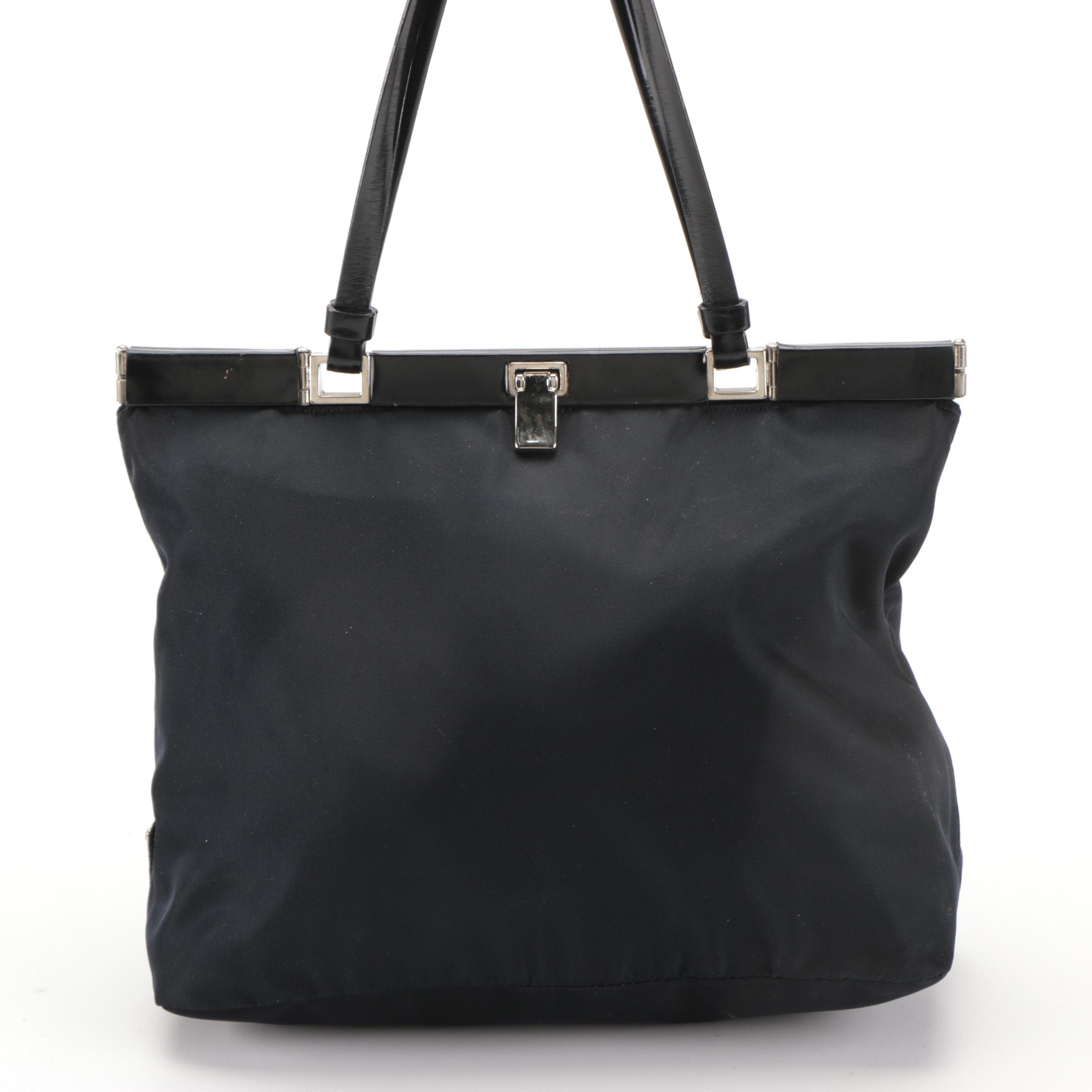 Prada Nylon and Leather Handbag