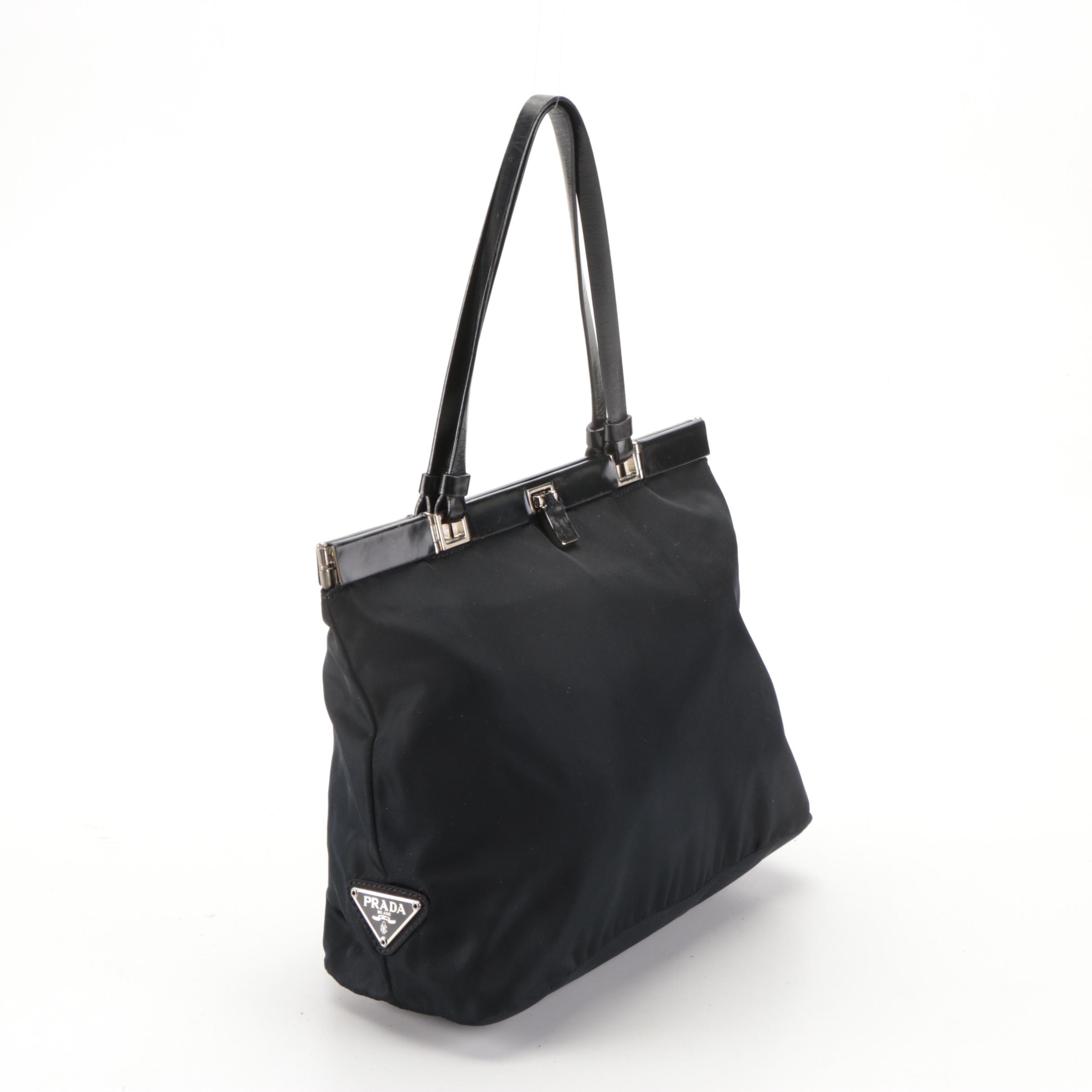 Prada Nylon and Leather Handbag