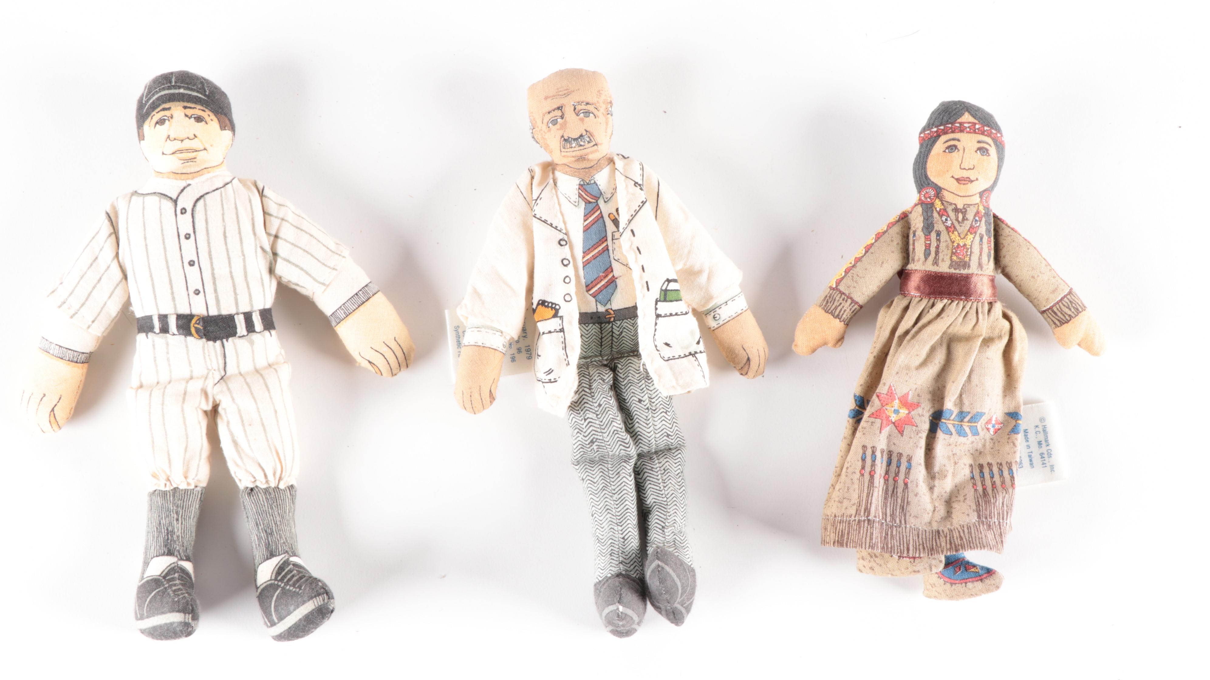 Hallmark Cloth Dolls Including "Mark Twain", "Susan B. Anthony" and Others