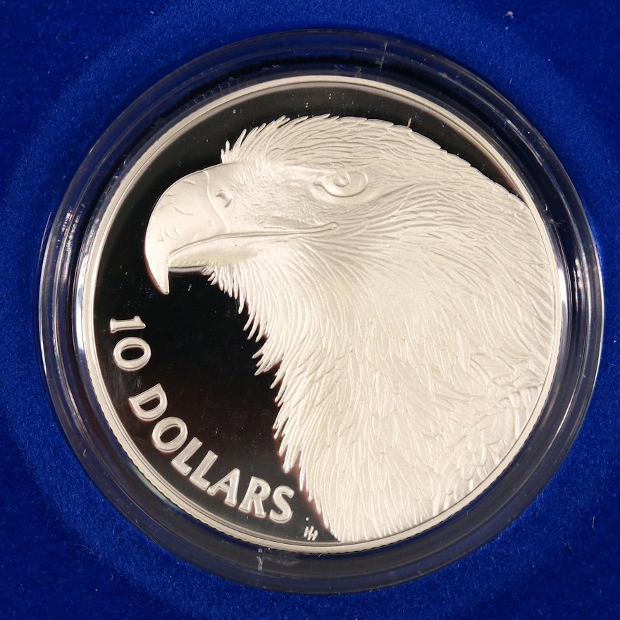 Australian 1994 Silver Ten-Dollar Coin Commemorating the Wedge-Tailed Eagle