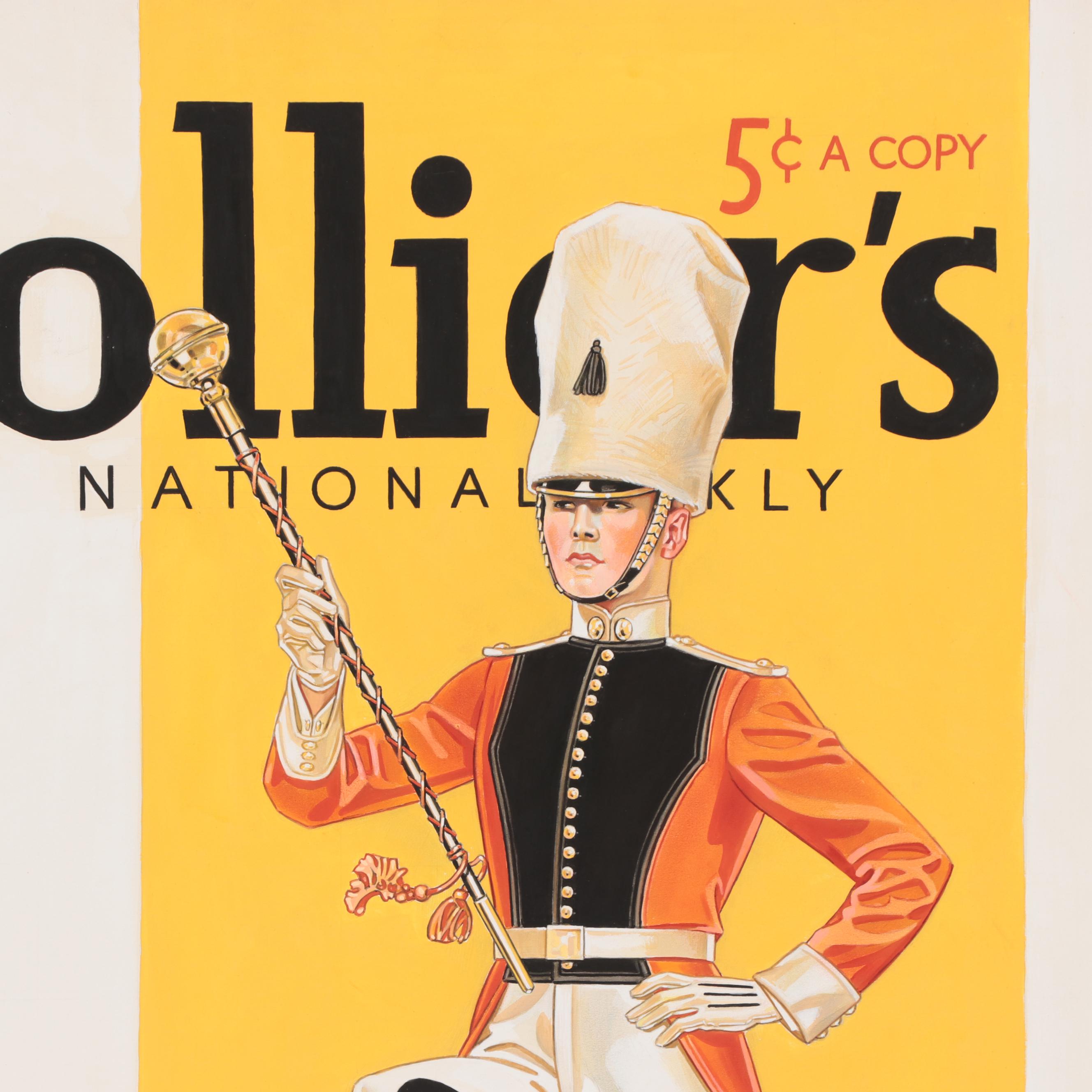 Ted E. Schrock Figurative Gouache Illustrations of Men in Uniform, Circa 1940