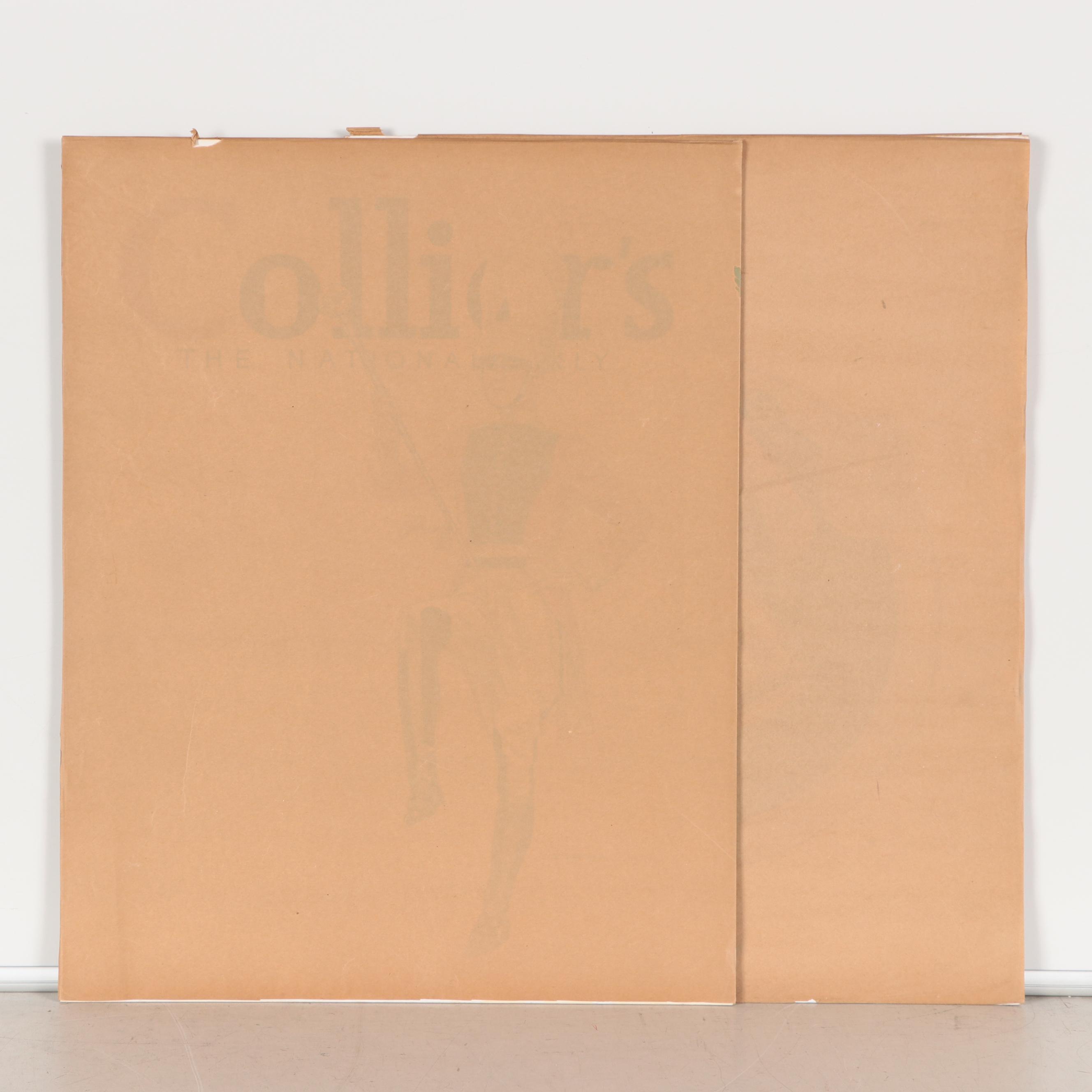 Ted E. Schrock Figurative Gouache Illustrations of Men in Uniform, Circa 1940