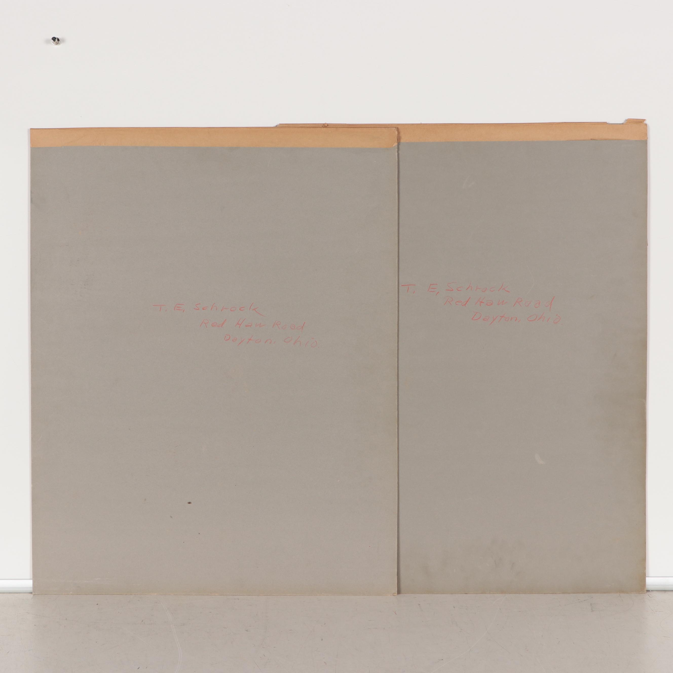 Ted E. Schrock Figurative Gouache Illustrations of Men in Uniform, Circa 1940