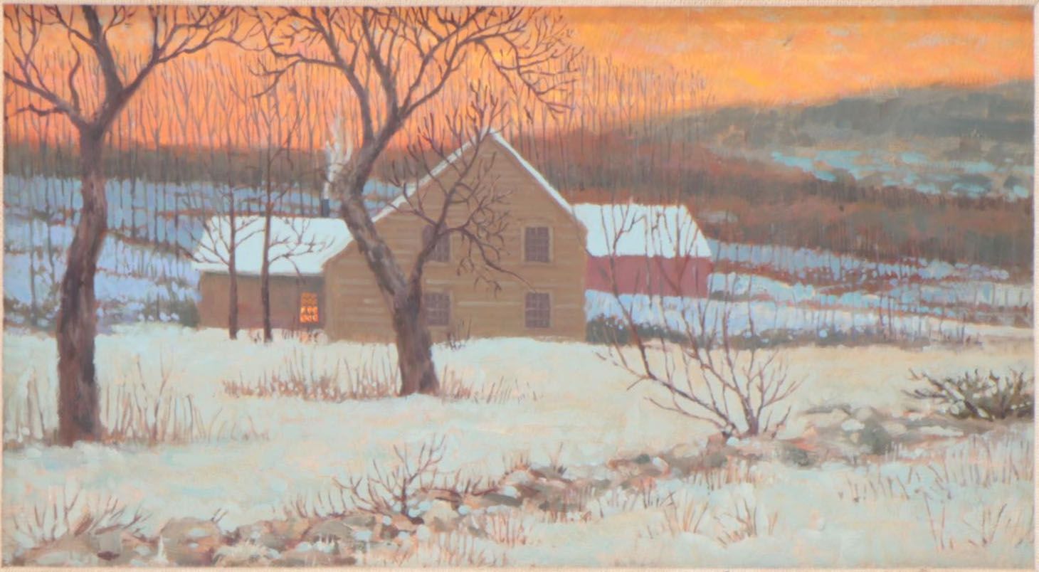Oil Painting of Rural Farm