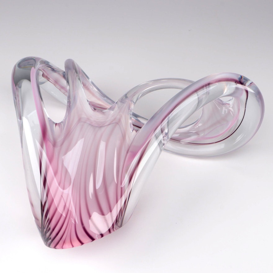 Neil Duman Irregular Form Art Glass Sculpture, 1986