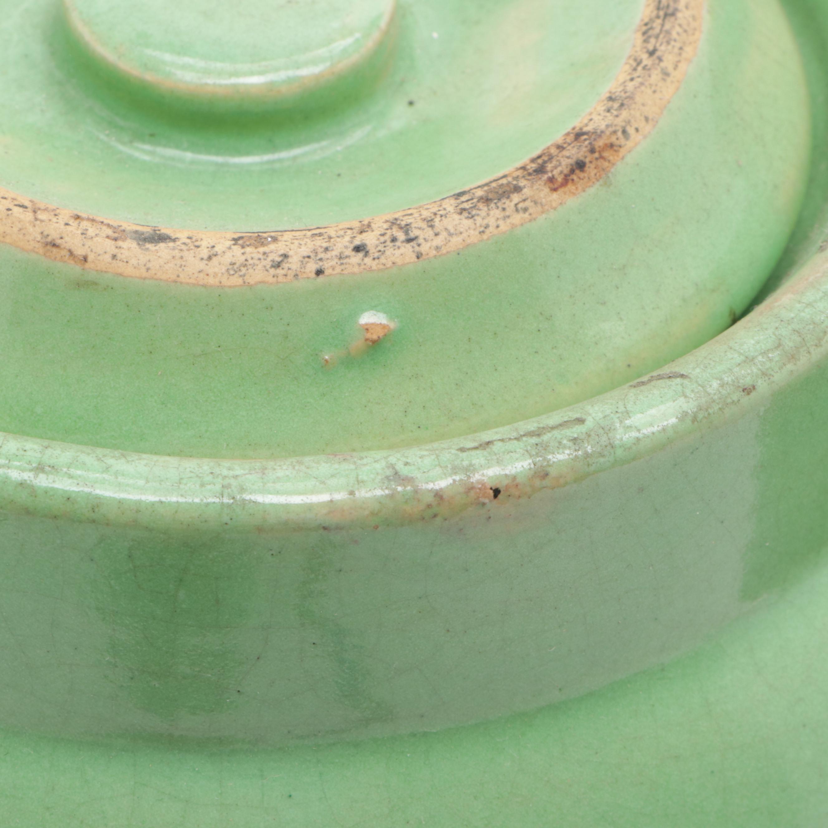 Gerold Porcelain Lithoplane Puzzle Stein with Stoneware Crock and Wall Pocket