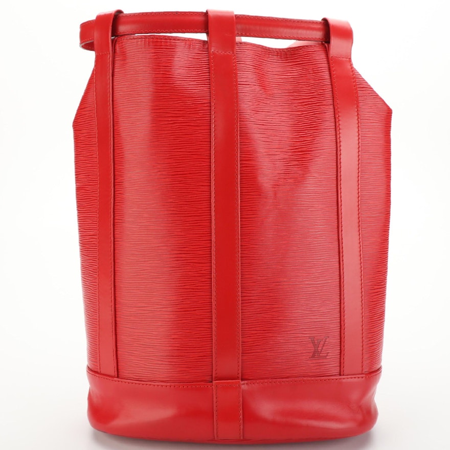 Louis Vuitton Randonnée PM Backpack in Castilian Red Epi and Smooth Leather