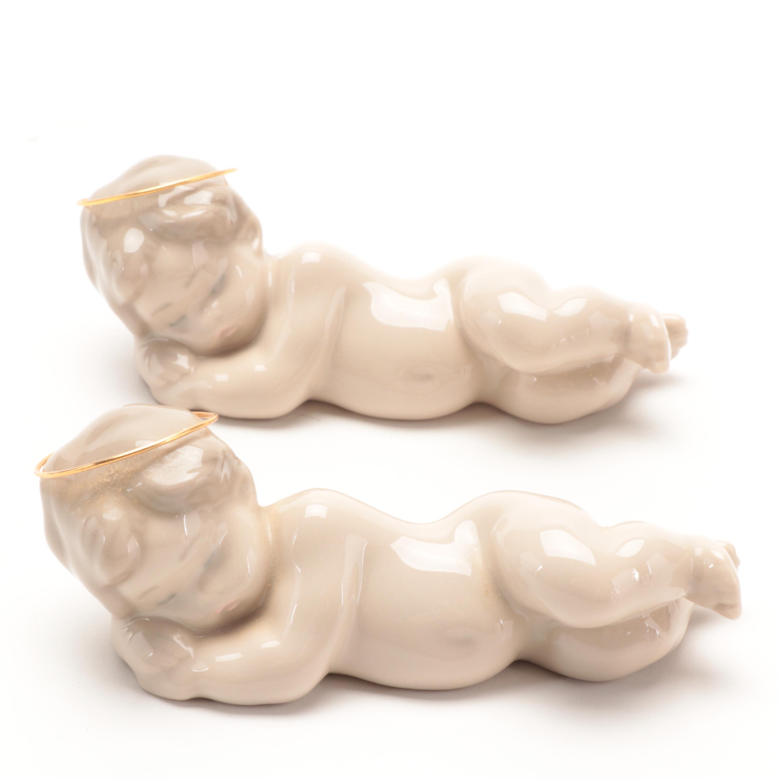 Lladró "Heavenly Chimes", "Christmas Tree" and "Baby Jesus" Porcelain Figurines