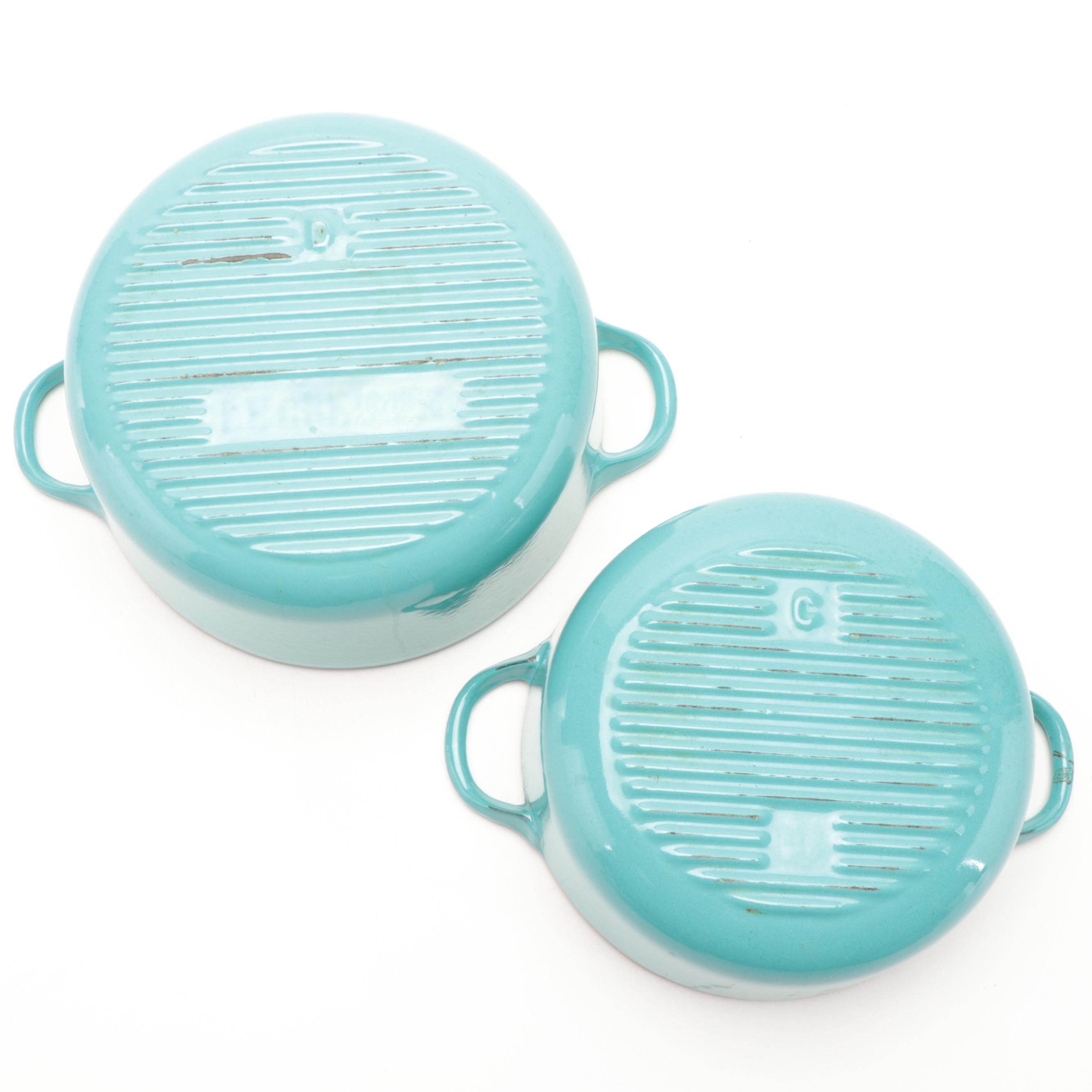 Le Creuset Turquoise Enameled Cast Iron Dutch Ovens and Sauce Pan