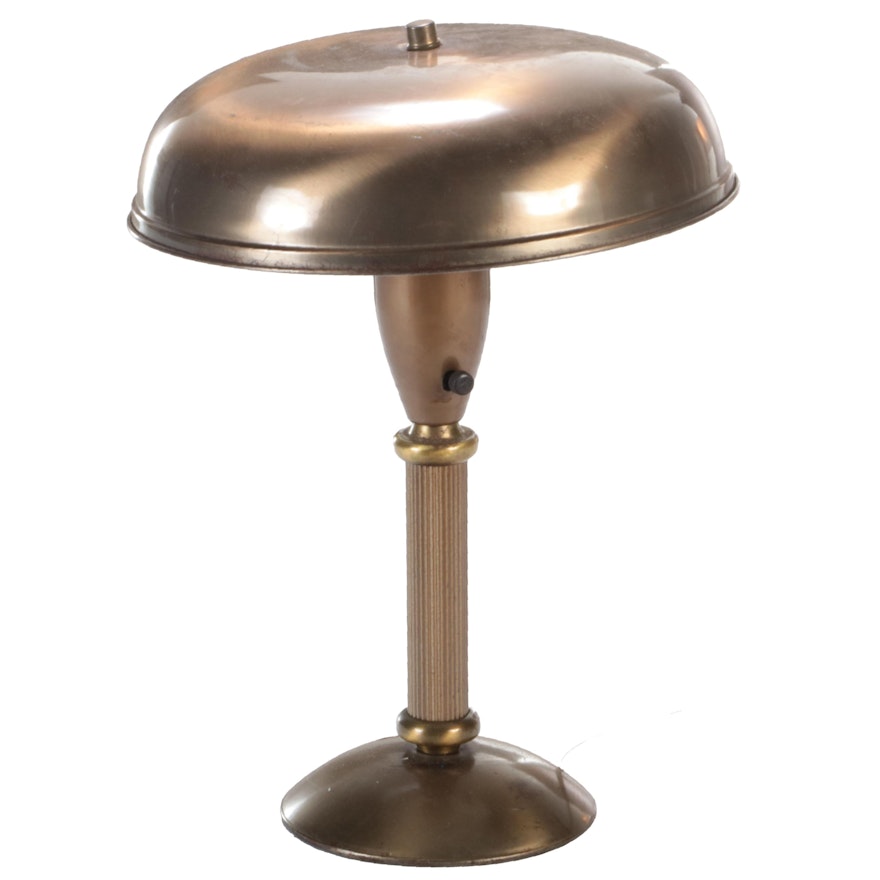 Art Deco Streamlined Lacquered Metal UFO Style Desk Lamp