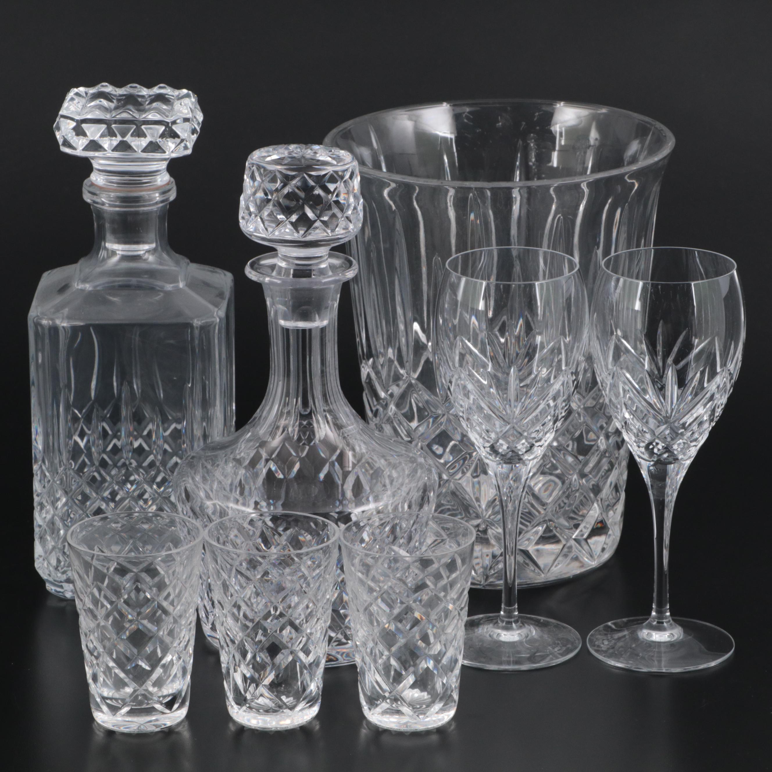 J.G. Durand Crystal Carafe with Waterford and Other Crystal Barware