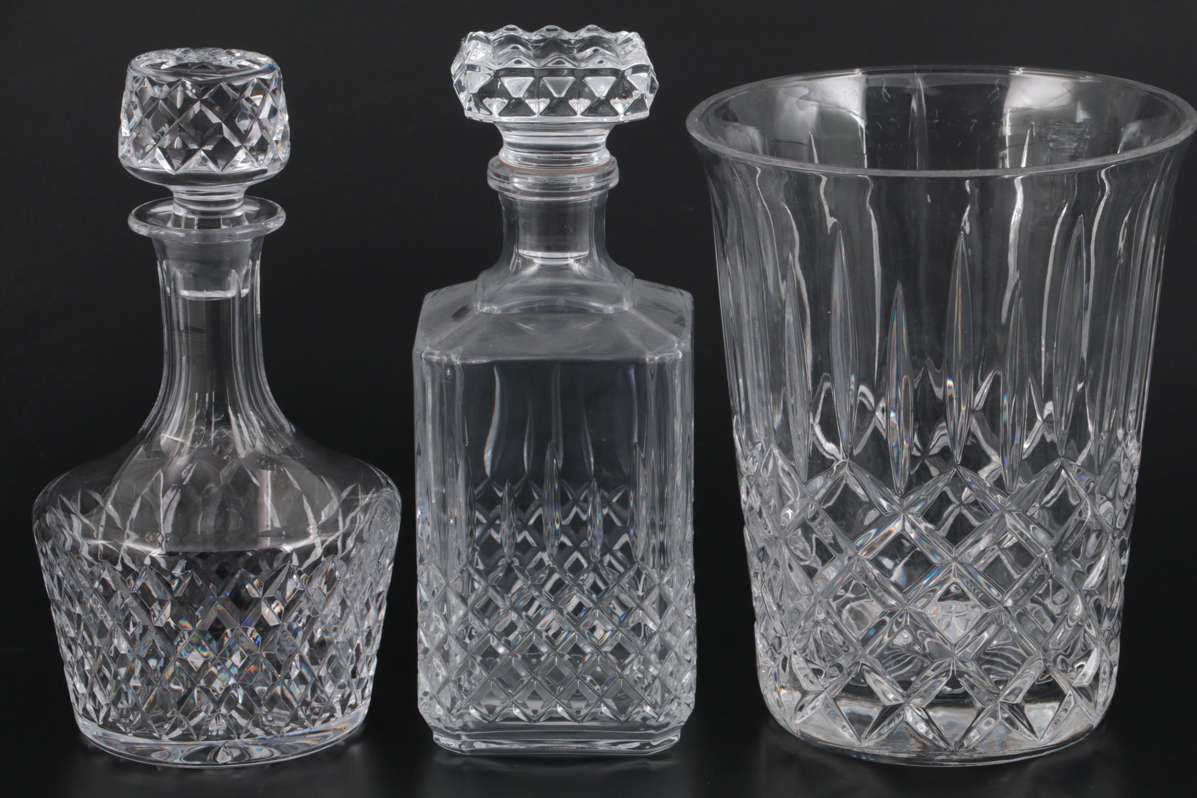 J.G. Durand Crystal Carafe with Waterford and Other Crystal Barware