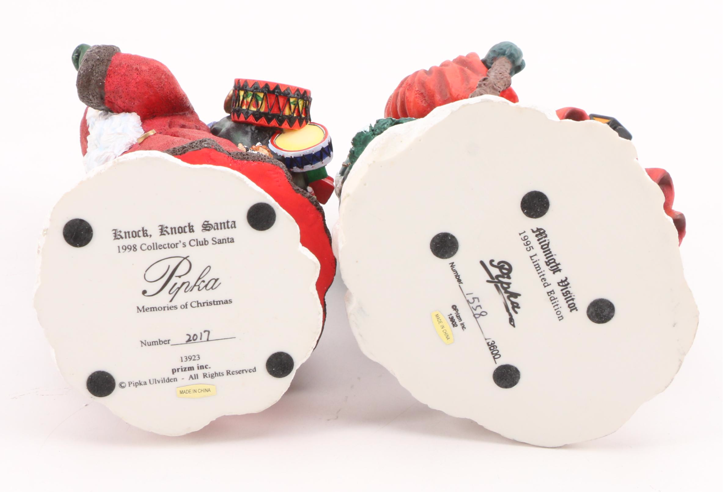 Pipka "Santa on the Go", "Knock, Knock Santa" and Midnight Visitor Figurines