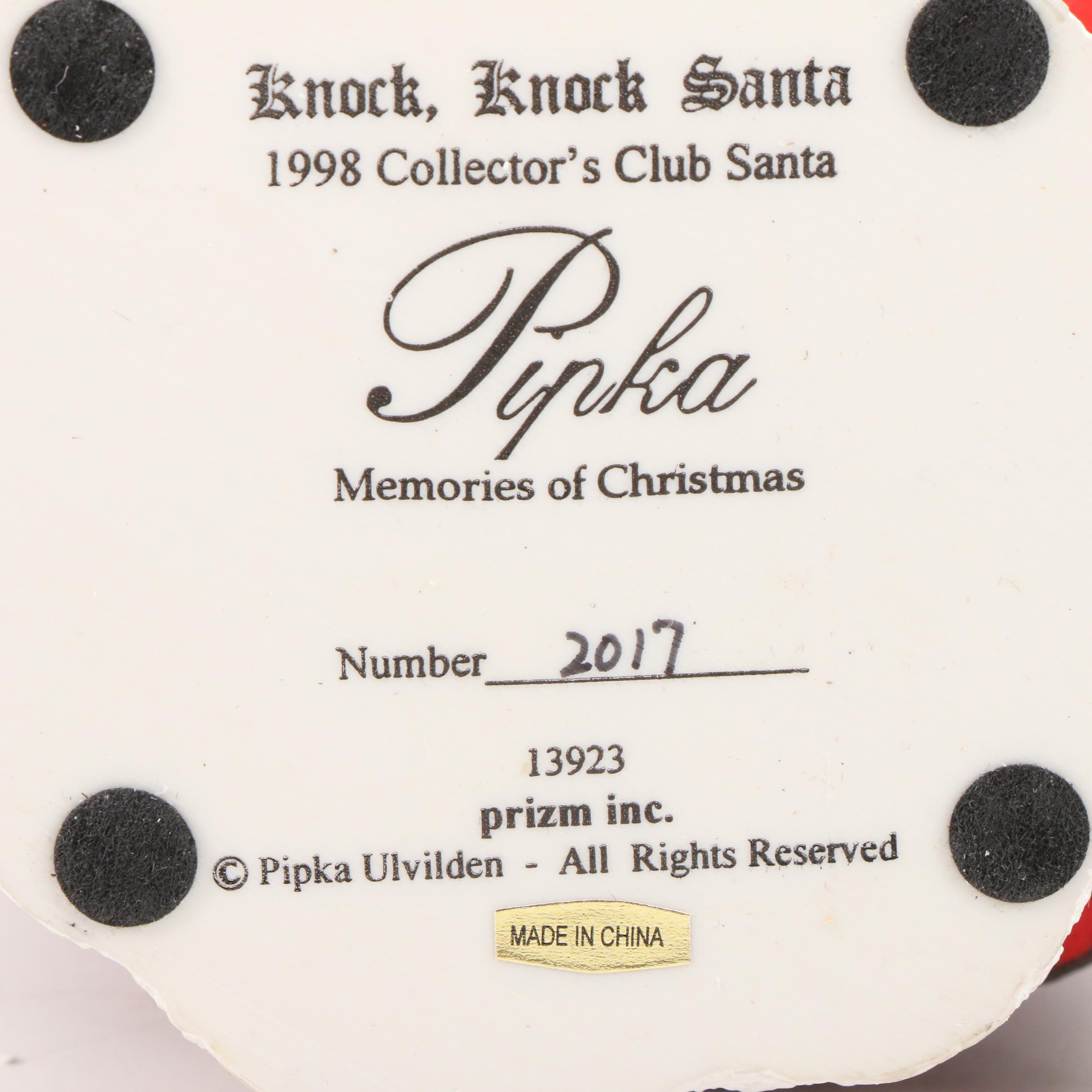 Pipka "Santa on the Go", "Knock, Knock Santa" and Midnight Visitor Figurines