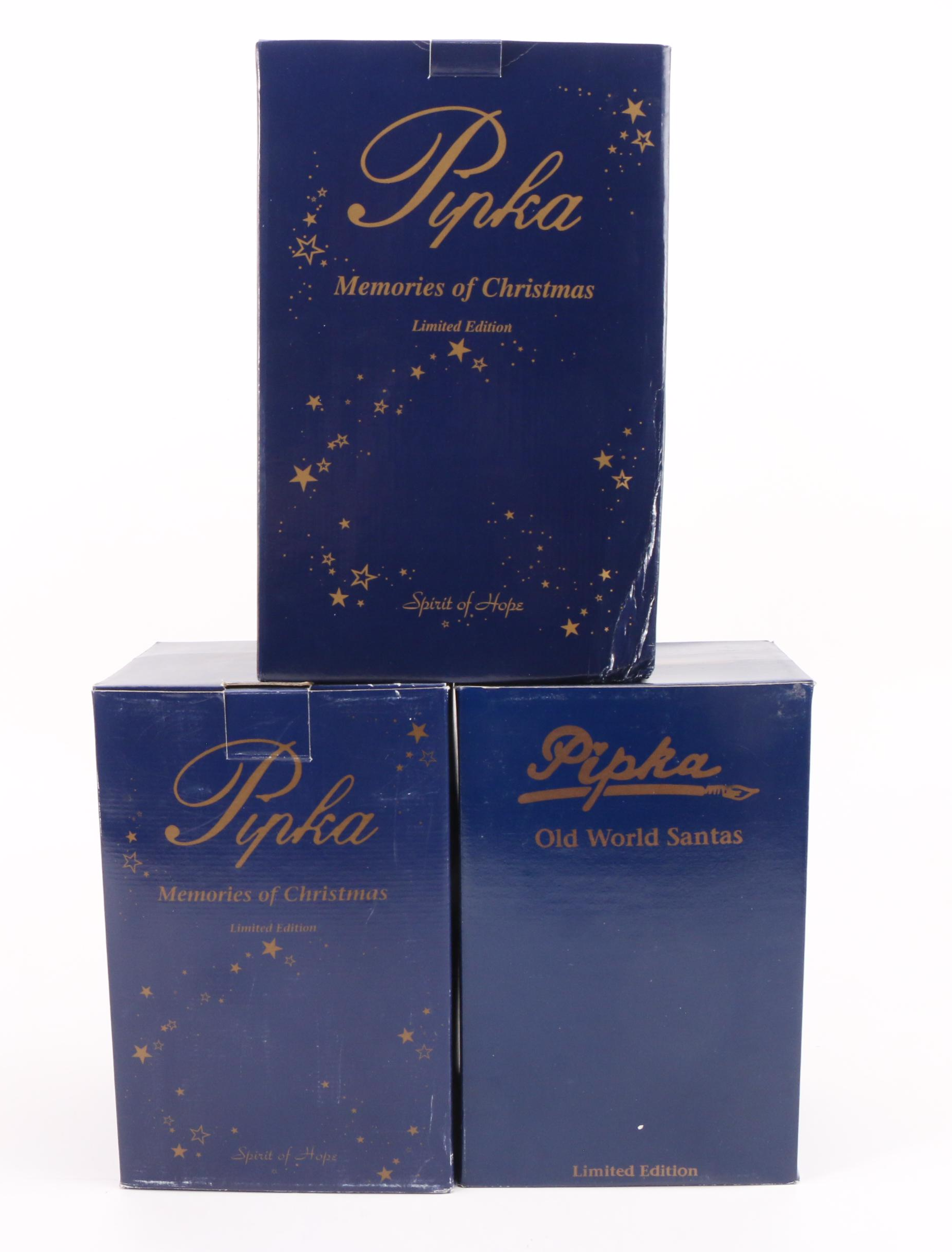 Pipka "Santa on the Go", "Knock, Knock Santa" and Midnight Visitor Figurines