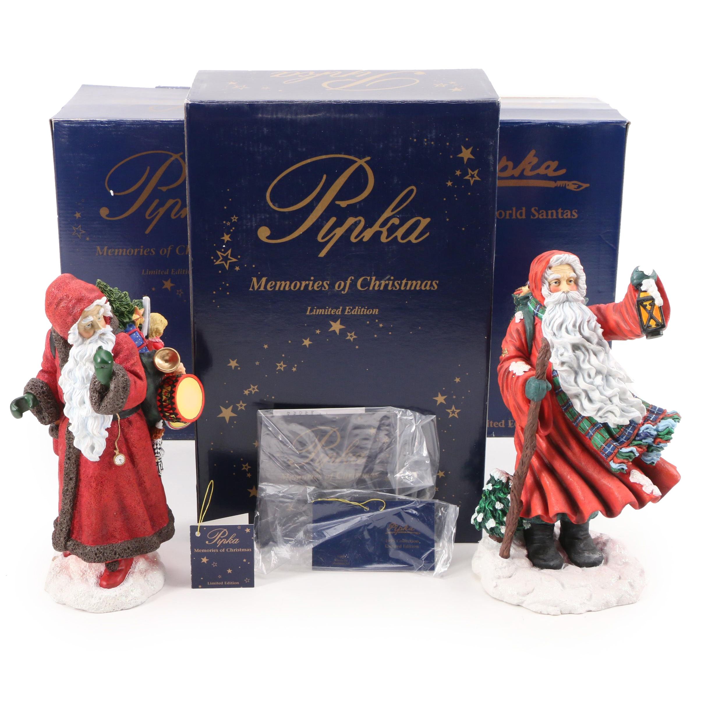 Pipka "Santa on the Go", "Knock, Knock Santa" and Midnight Visitor Figurines
