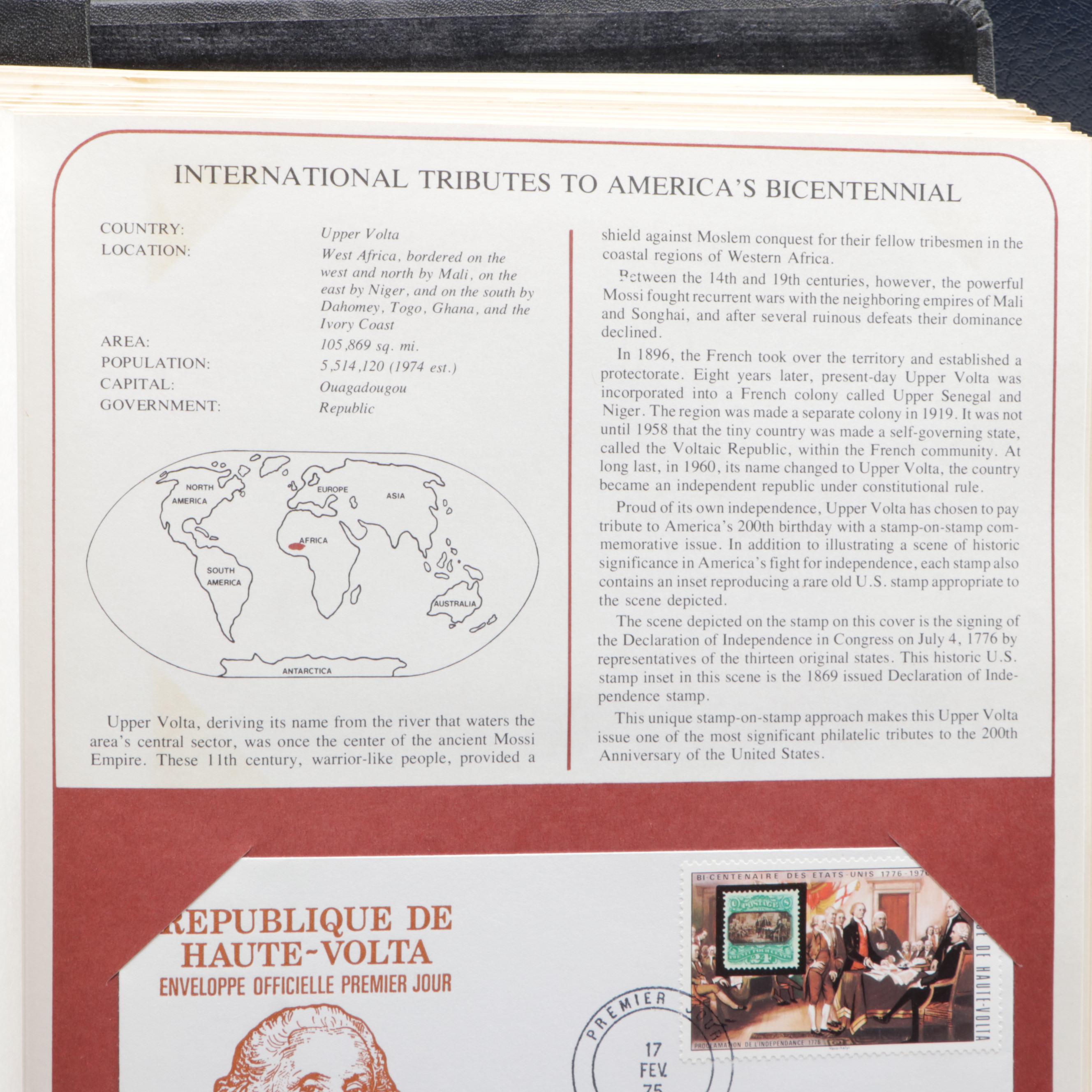 Three Bicentennial Themed Albums of First Day Issue Stamps and Postal Covers