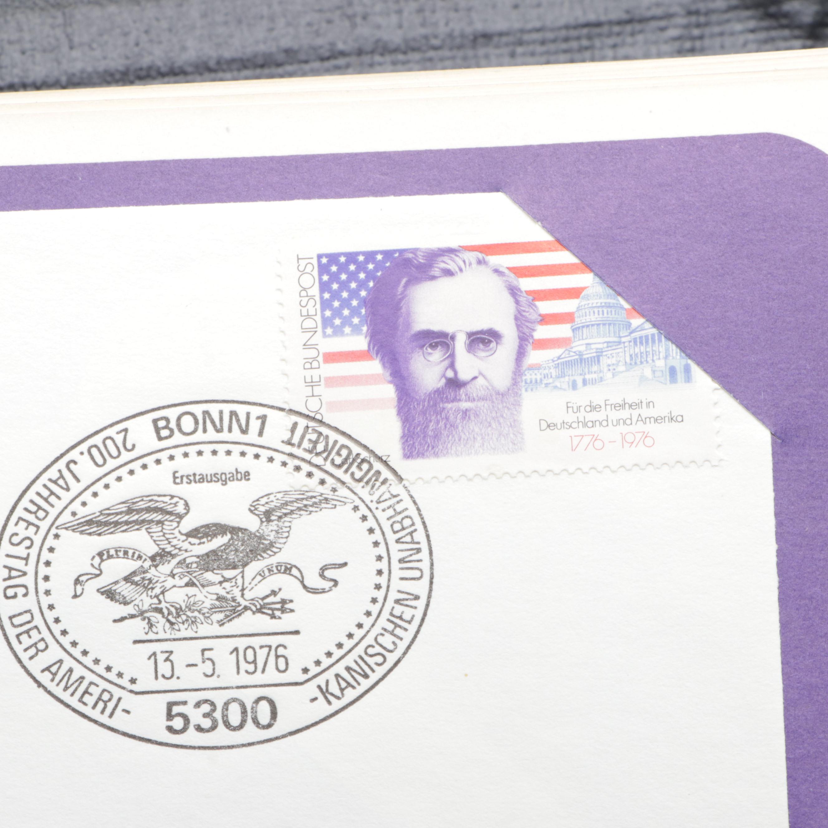 Three Bicentennial Themed Albums of First Day Issue Stamps and Postal Covers