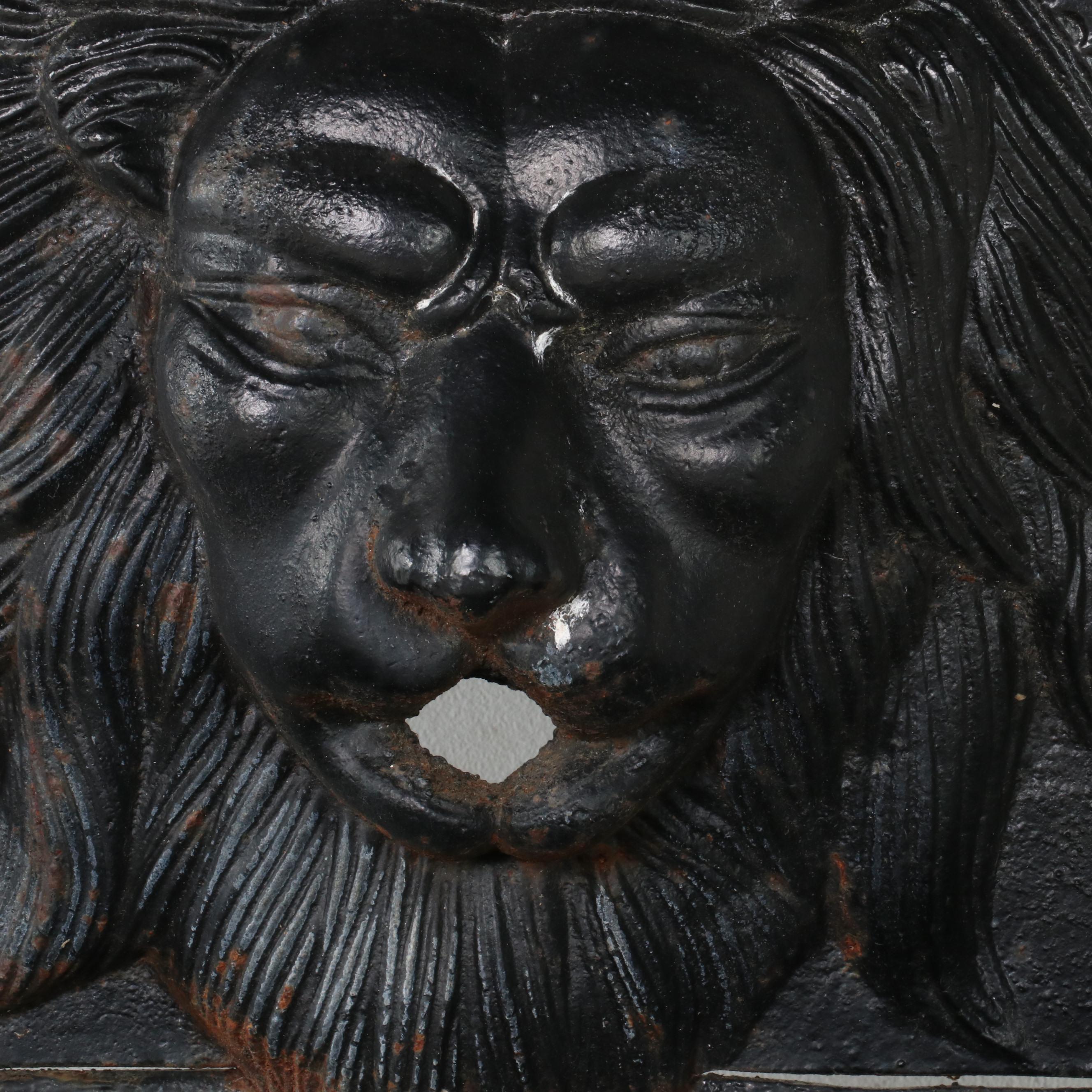 Cast Iron Wall Fountain with Lion Mask