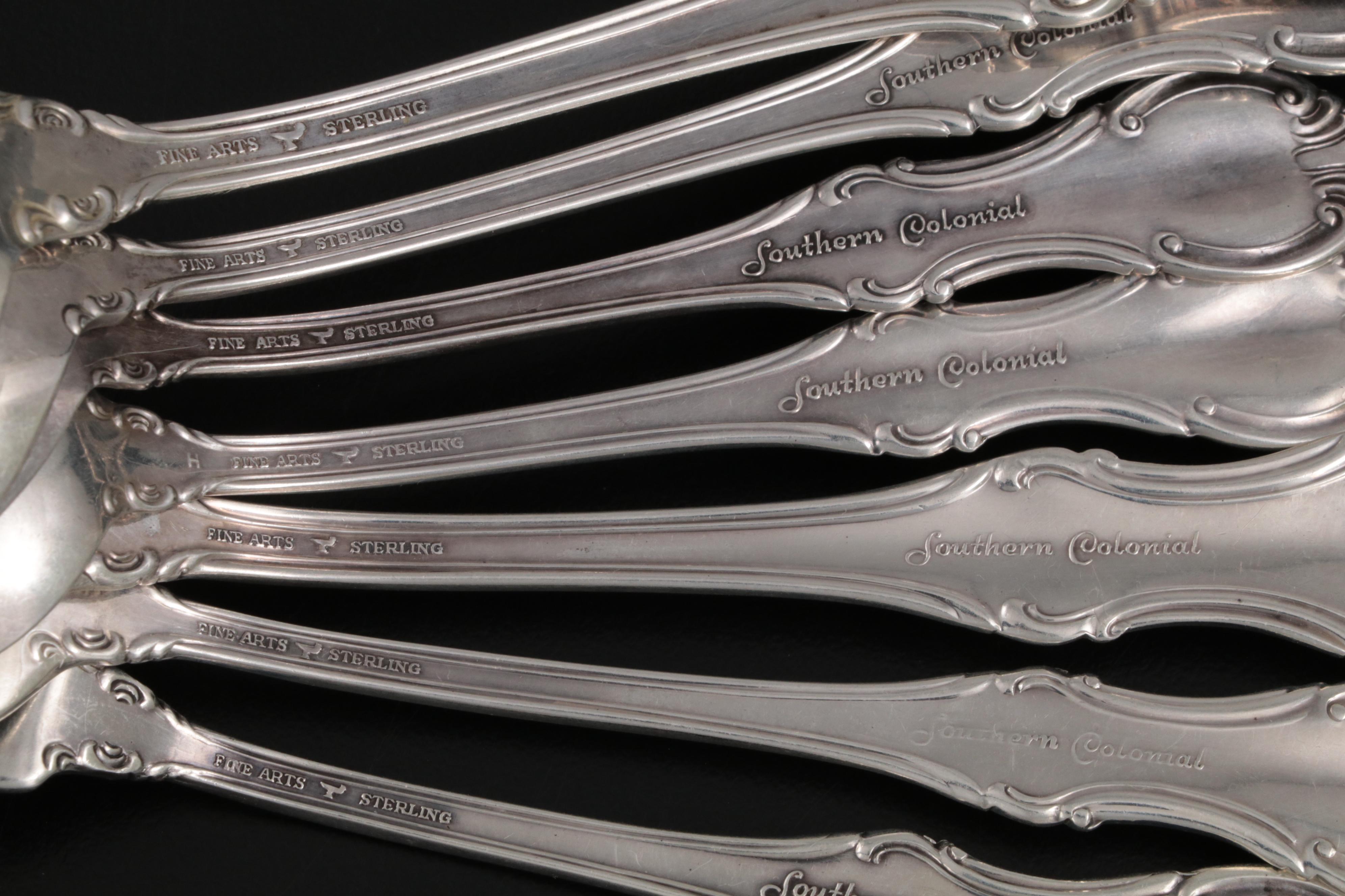 Fine Arts "Southern Colonial" Sterling Silver Flatware and Serving Utensils