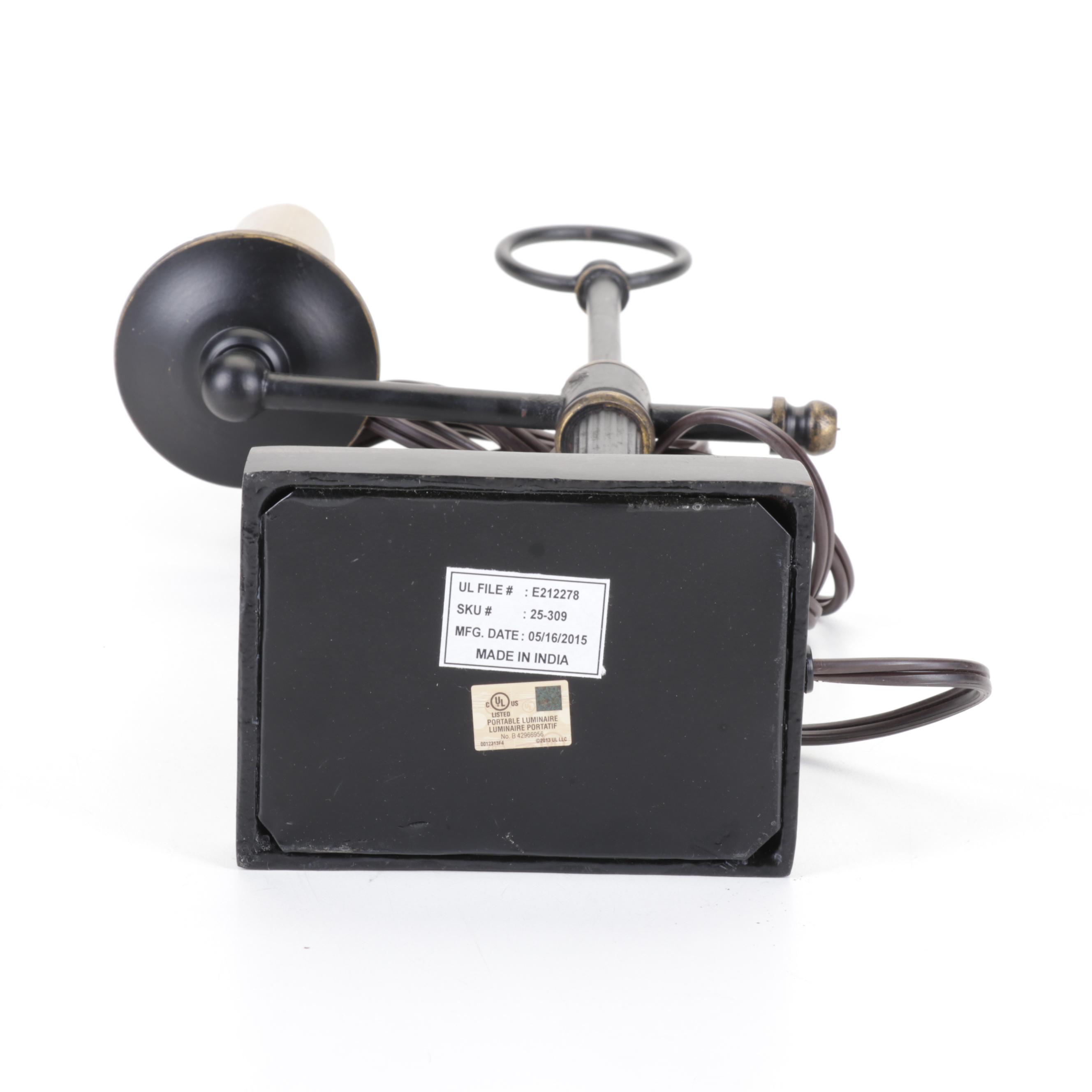 Pierced Toleware Student Lamp, 21st Century