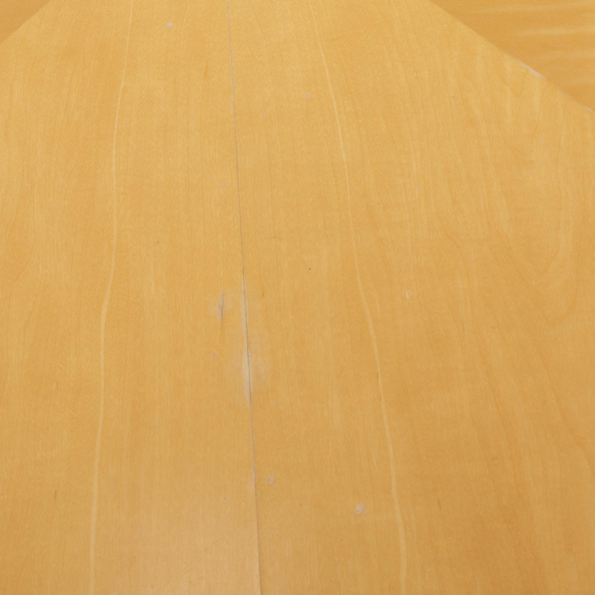 Maple Split-Pedestal Dining Table and Eight Caned Tub Chairs on Casters