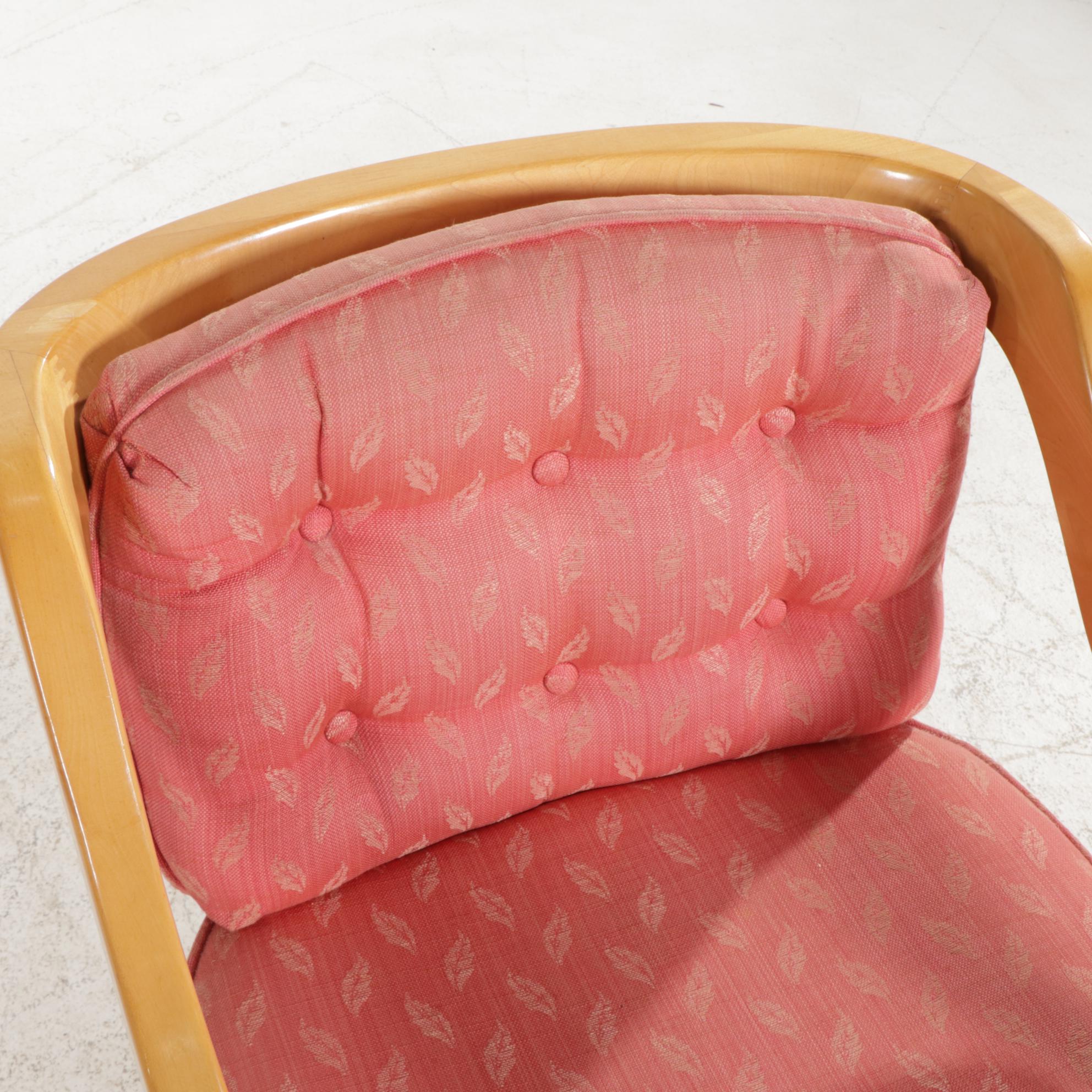 Maple Split-Pedestal Dining Table and Eight Caned Tub Chairs on Casters