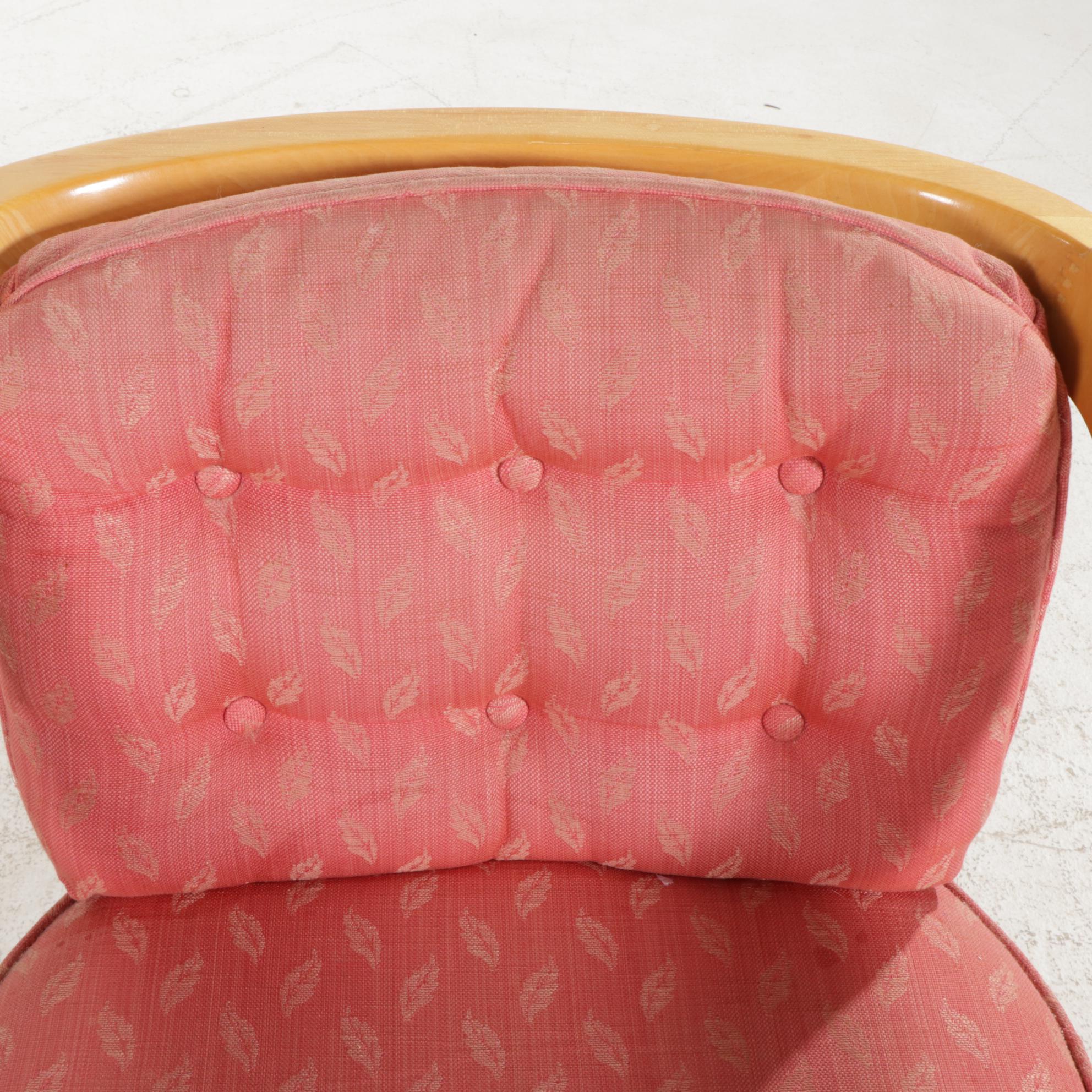 Maple Split-Pedestal Dining Table and Eight Caned Tub Chairs on Casters