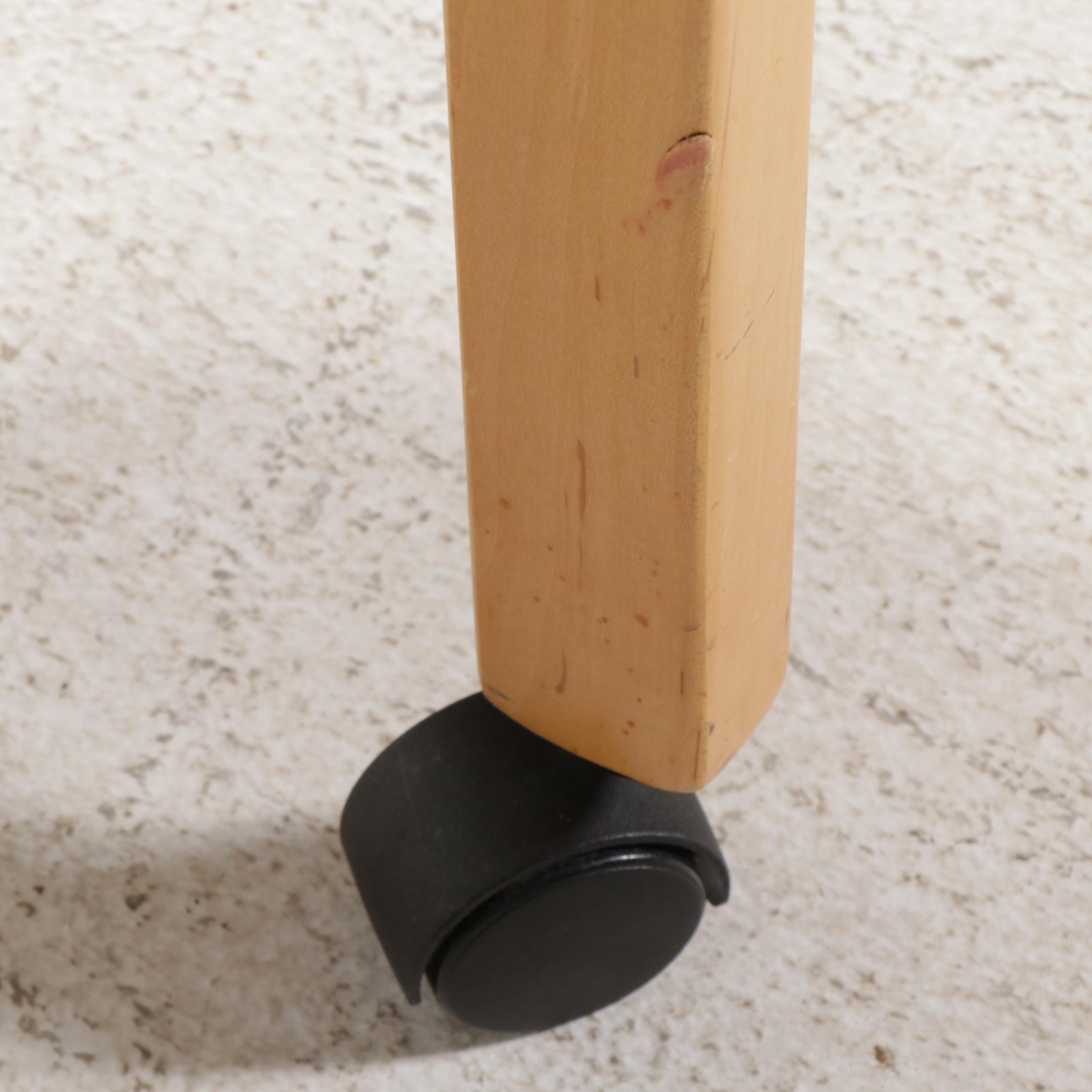 Maple Split-Pedestal Dining Table and Eight Caned Tub Chairs on Casters