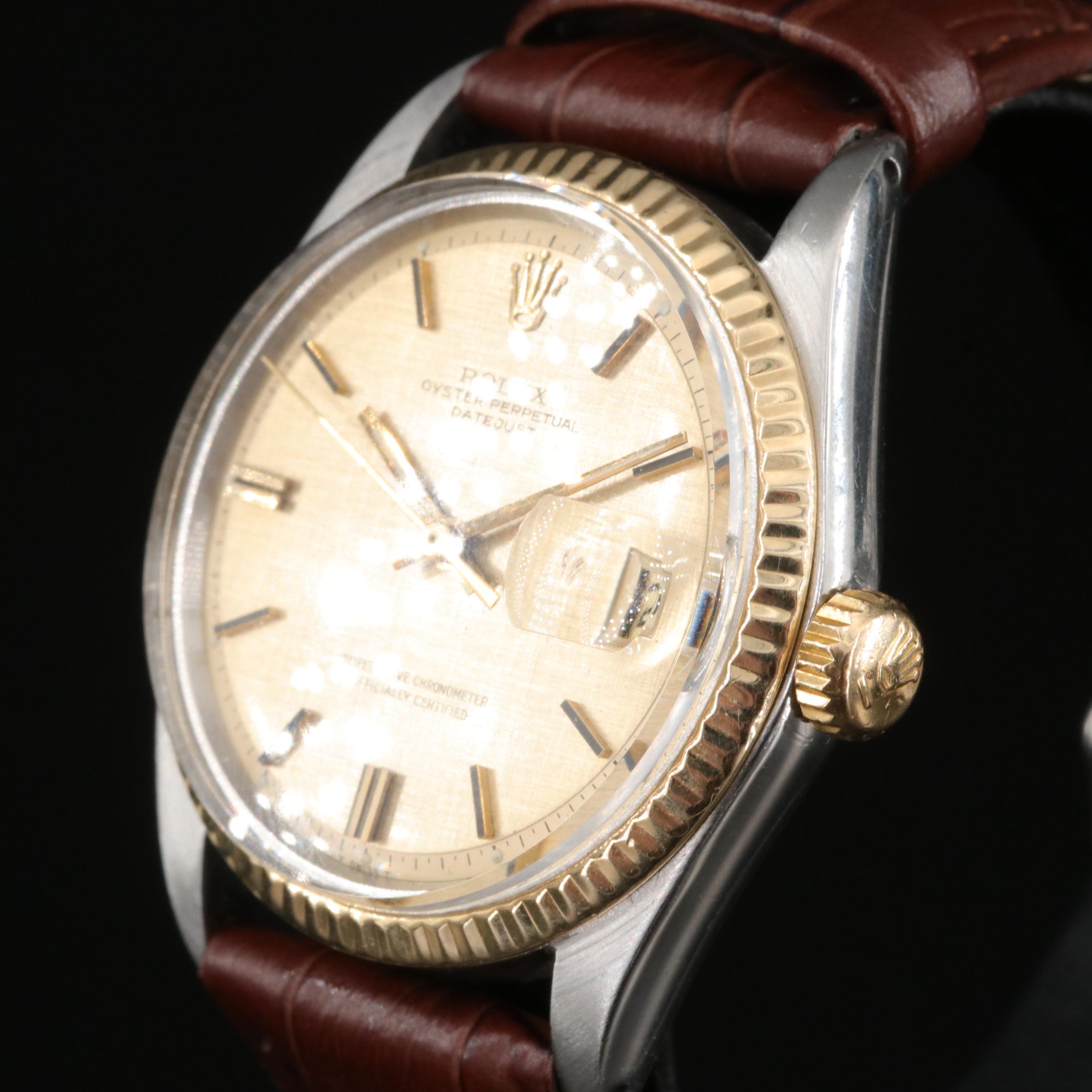 1971 Rolex Datejust "Pie Pan" Linen Dial Watch