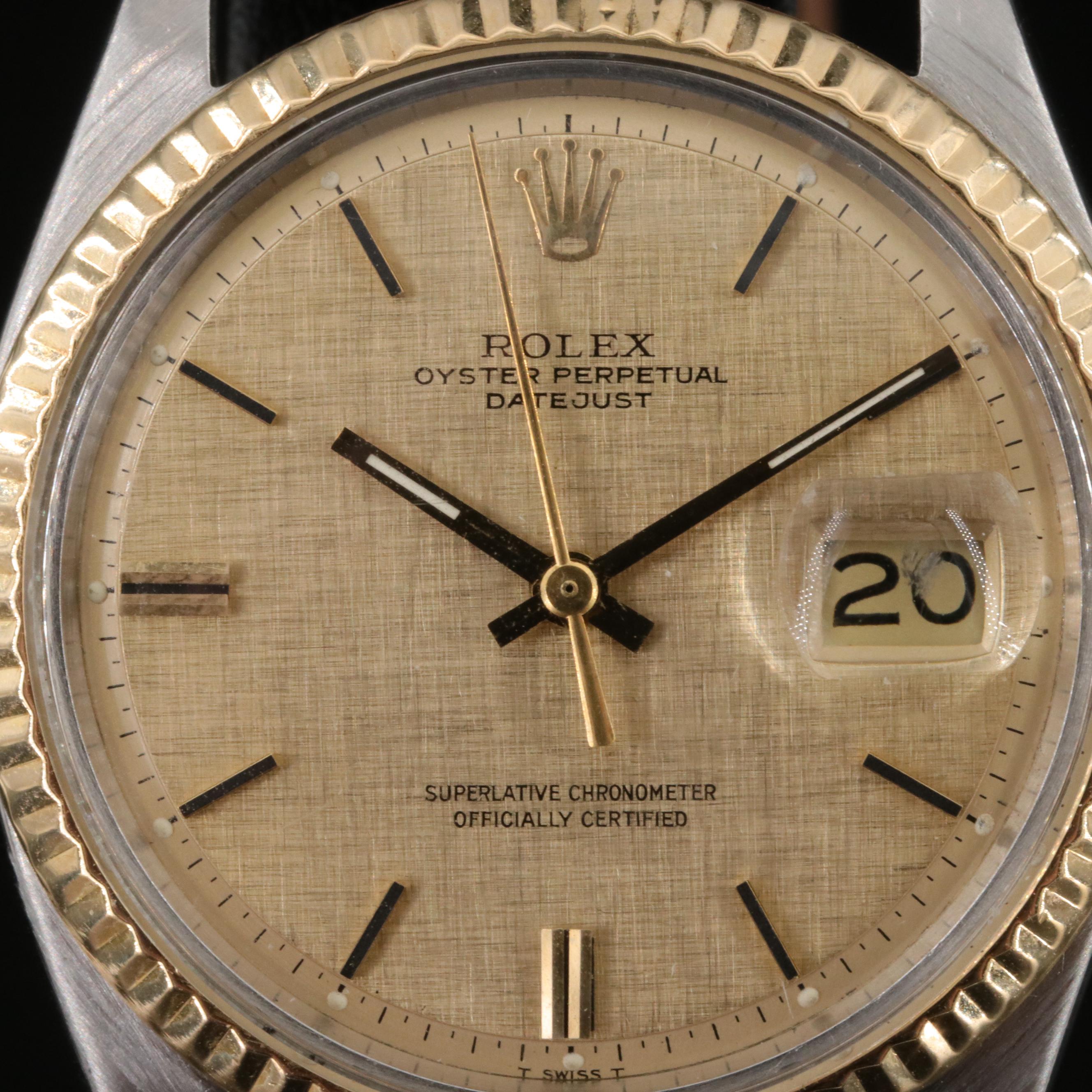 1971 Rolex Datejust "Pie Pan" Linen Dial Watch