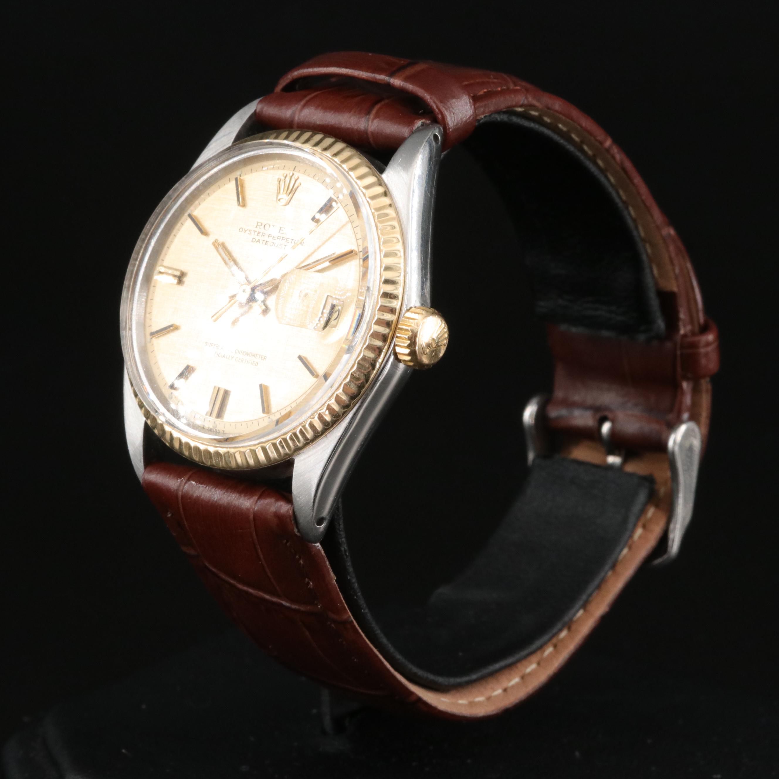 1971 Rolex Datejust "Pie Pan" Linen Dial Watch