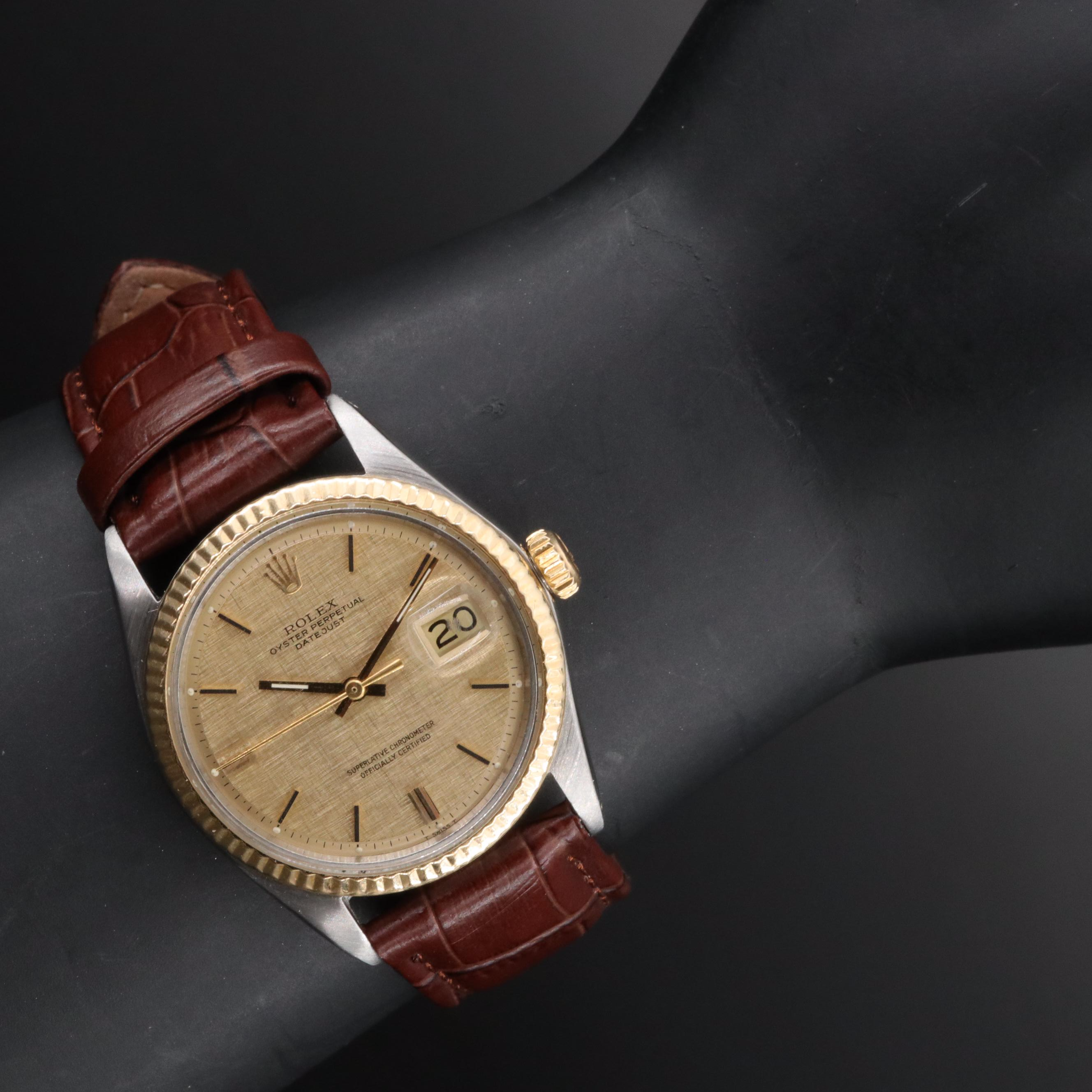 1971 Rolex Datejust "Pie Pan" Linen Dial Watch