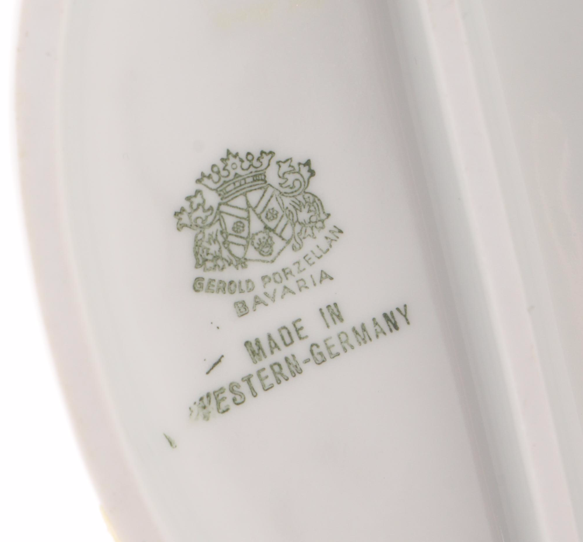 Gerold Porzellan Boy with Flute and Other Girl with Umbrella Porcelain Figurine