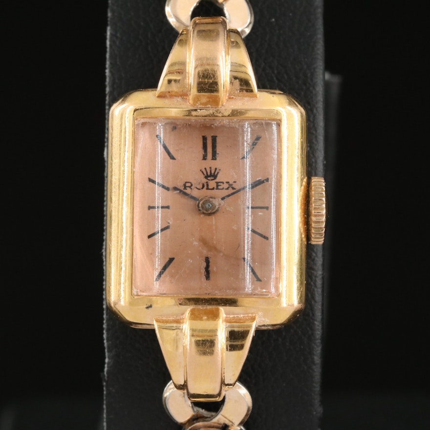 Vintage Rolex 18K Stem Wind Wristwatch