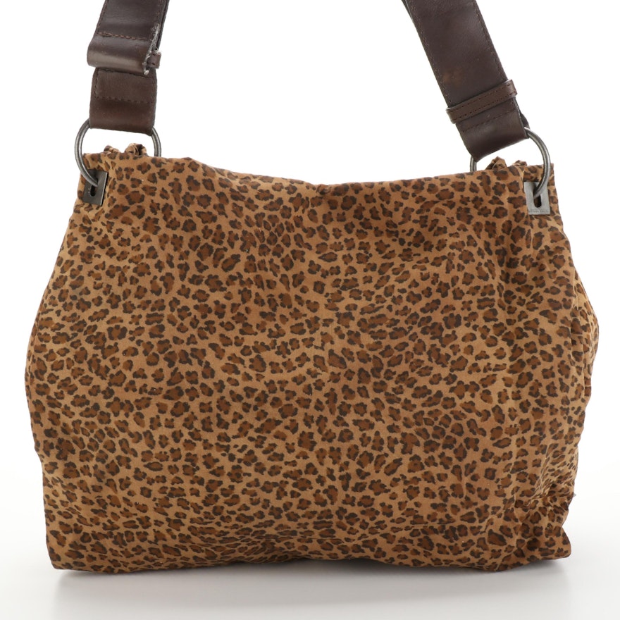 Bottega Veneta Leopard Print and Leather Shoulder Bag