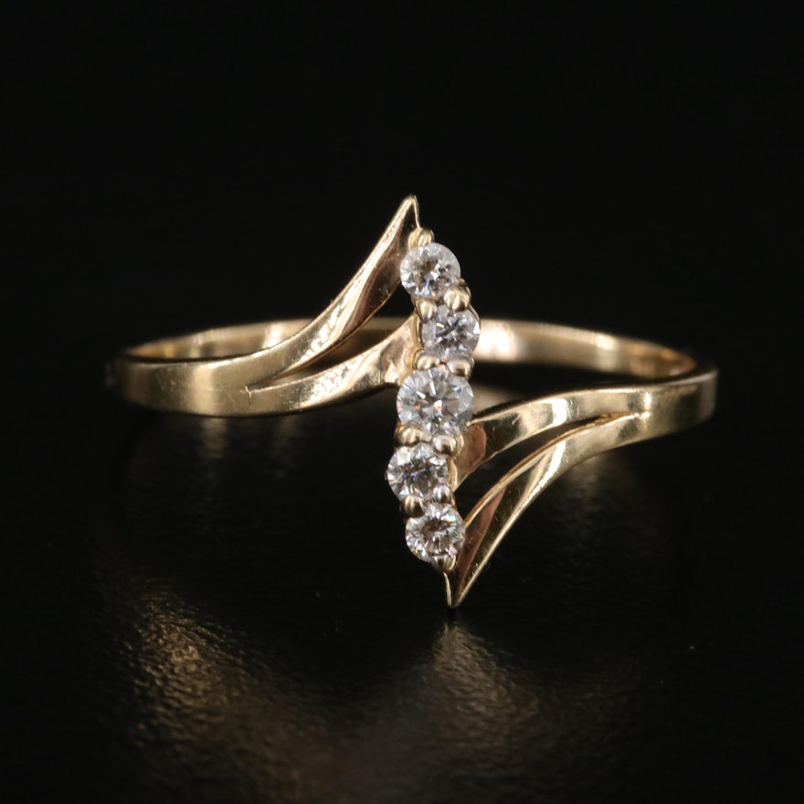 14K 0.20 CTW Diamond Bypass Ring