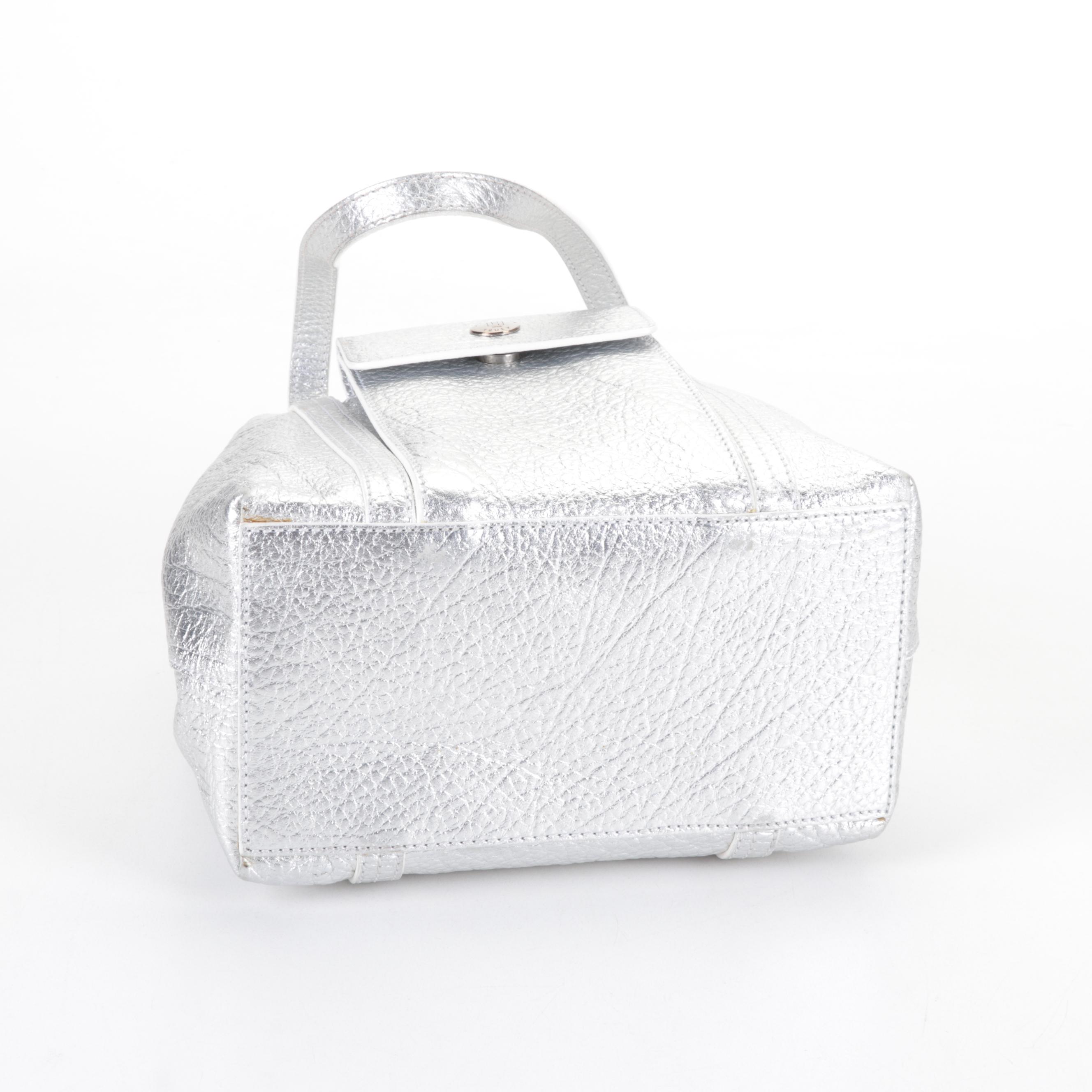 Prada and Giuseppe Zanotti Metallic Leather Sandals with Lambertson Truex Bag