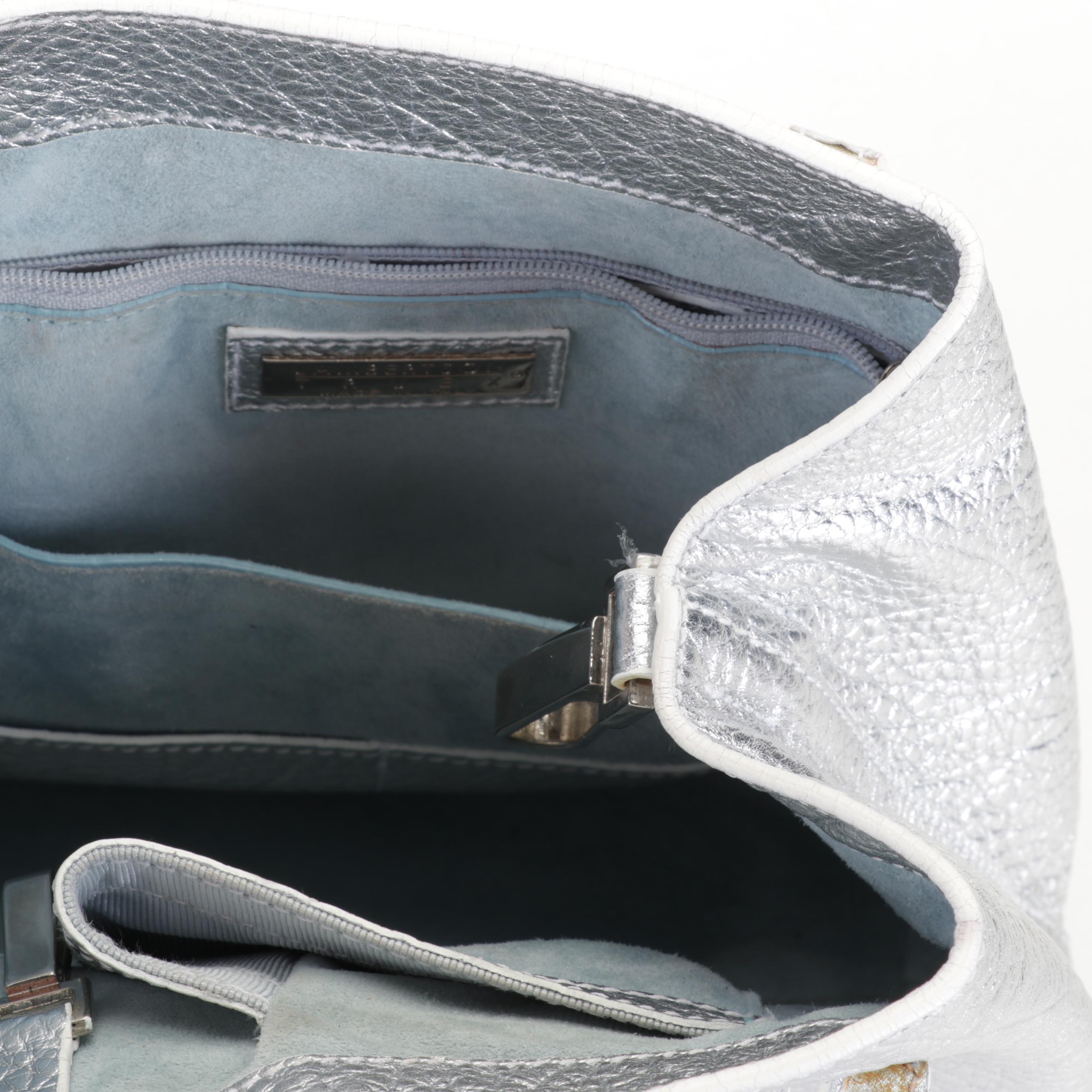 Prada and Giuseppe Zanotti Metallic Leather Sandals with Lambertson Truex Bag