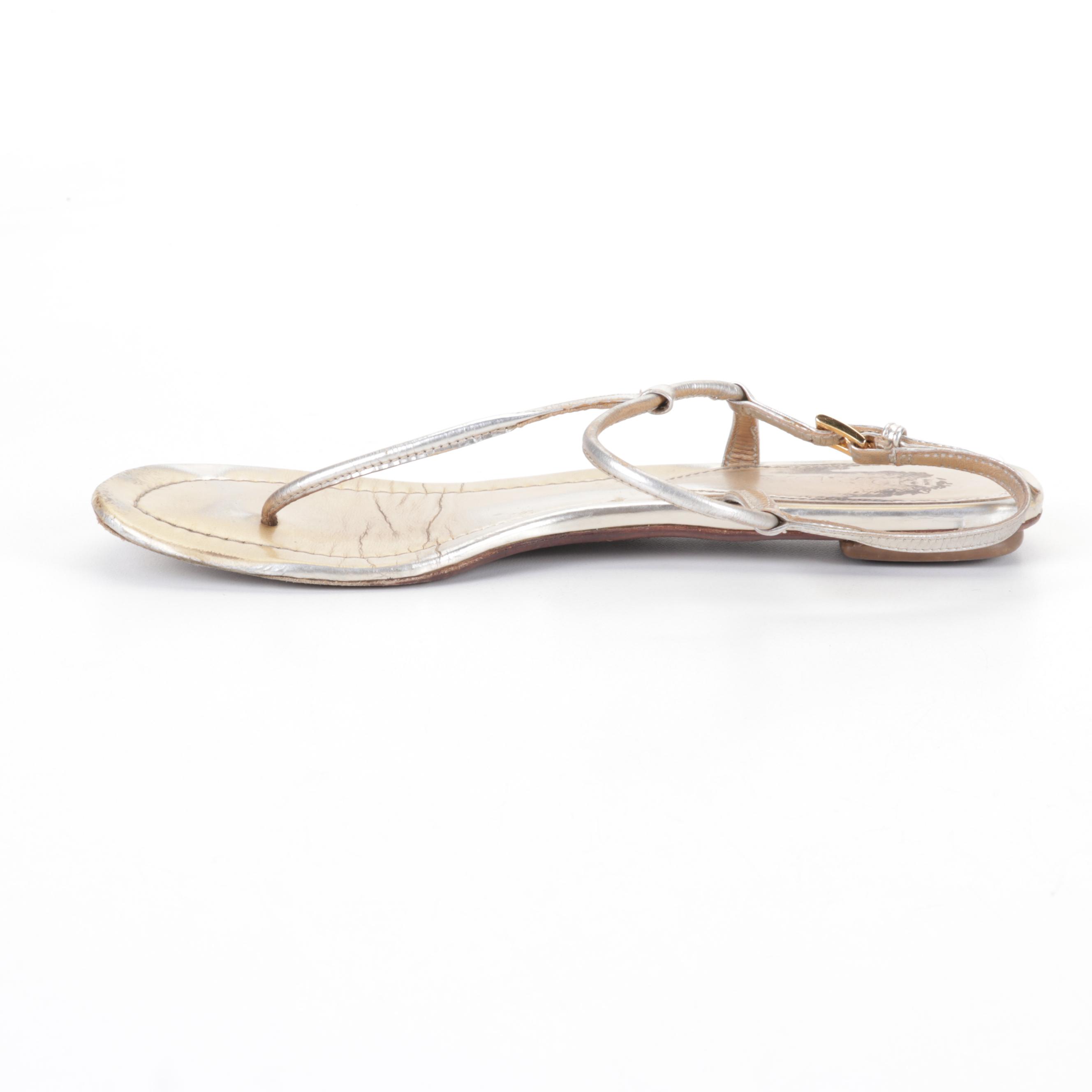 Prada and Giuseppe Zanotti Metallic Leather Sandals with Lambertson Truex Bag