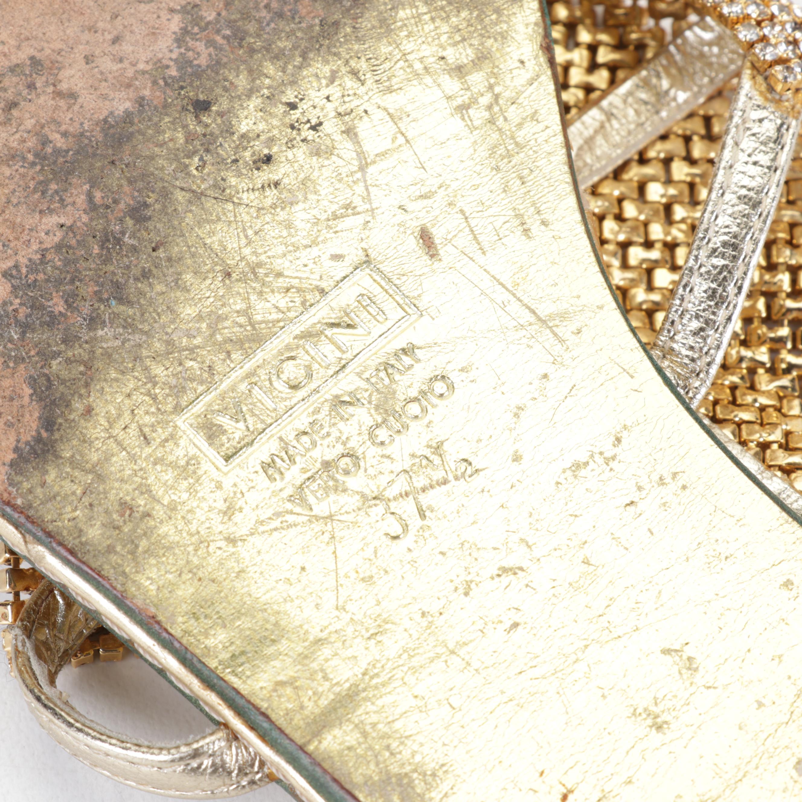 Prada and Giuseppe Zanotti Metallic Leather Sandals with Lambertson Truex Bag