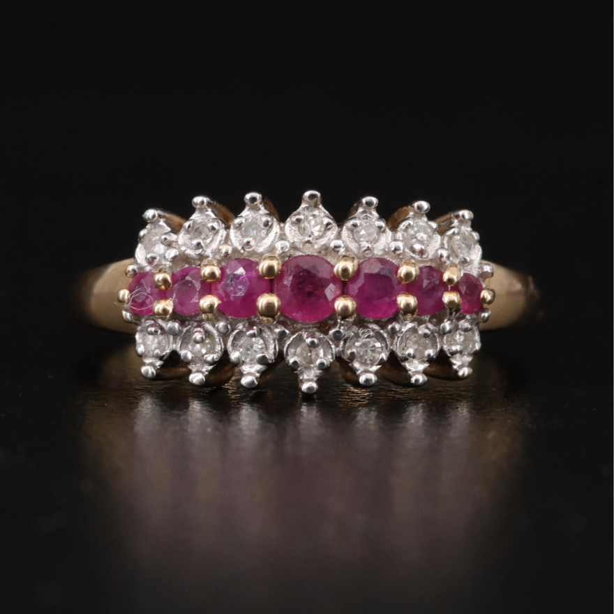 14K Ruby and Diamond Ring